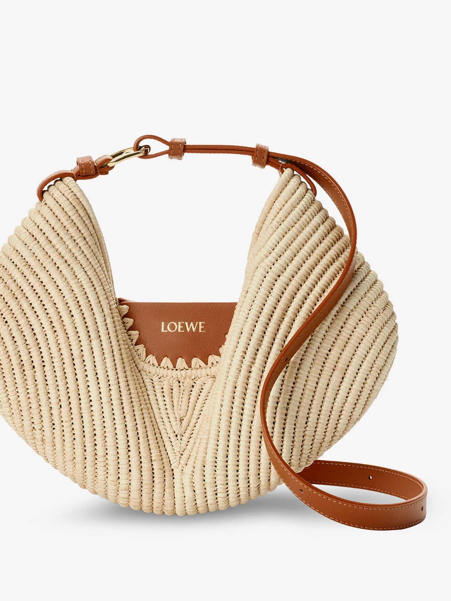 Loewe Women Paula's Ibiza-Swing Leather And Raffia Shoulder Bag LOEWE