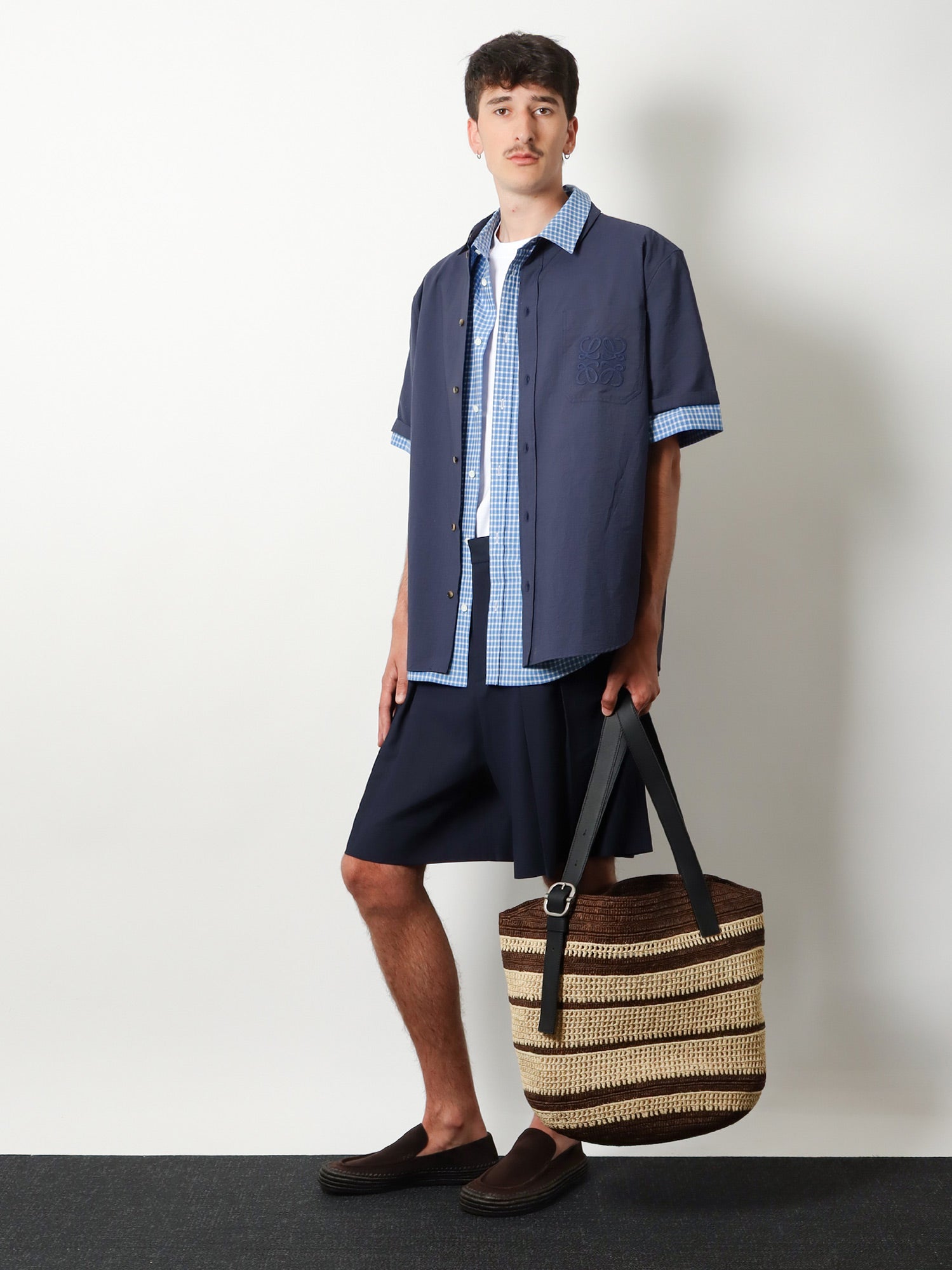Loewe Men Paula's Ibiza Two-Tone Raffia Loop Shopping Bag LOEWE