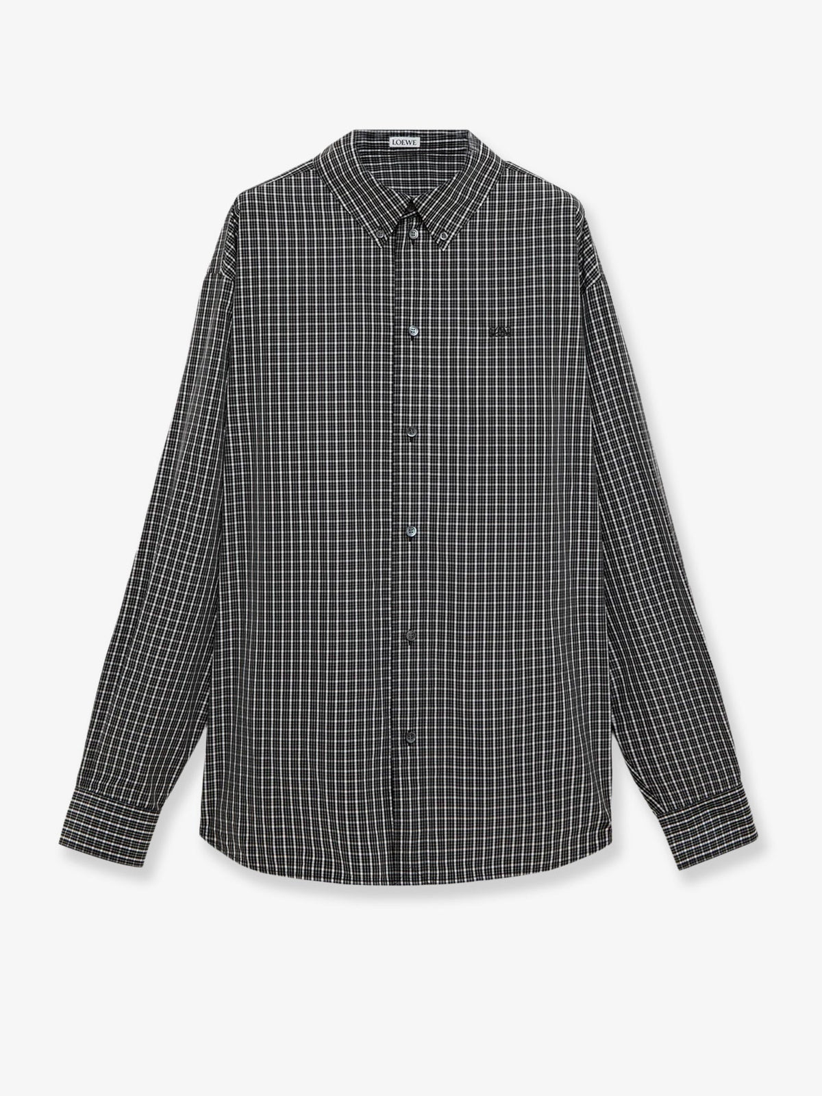 Loewe Men Technical Cotton Shirt With All-Over Check Pattern LOEWE