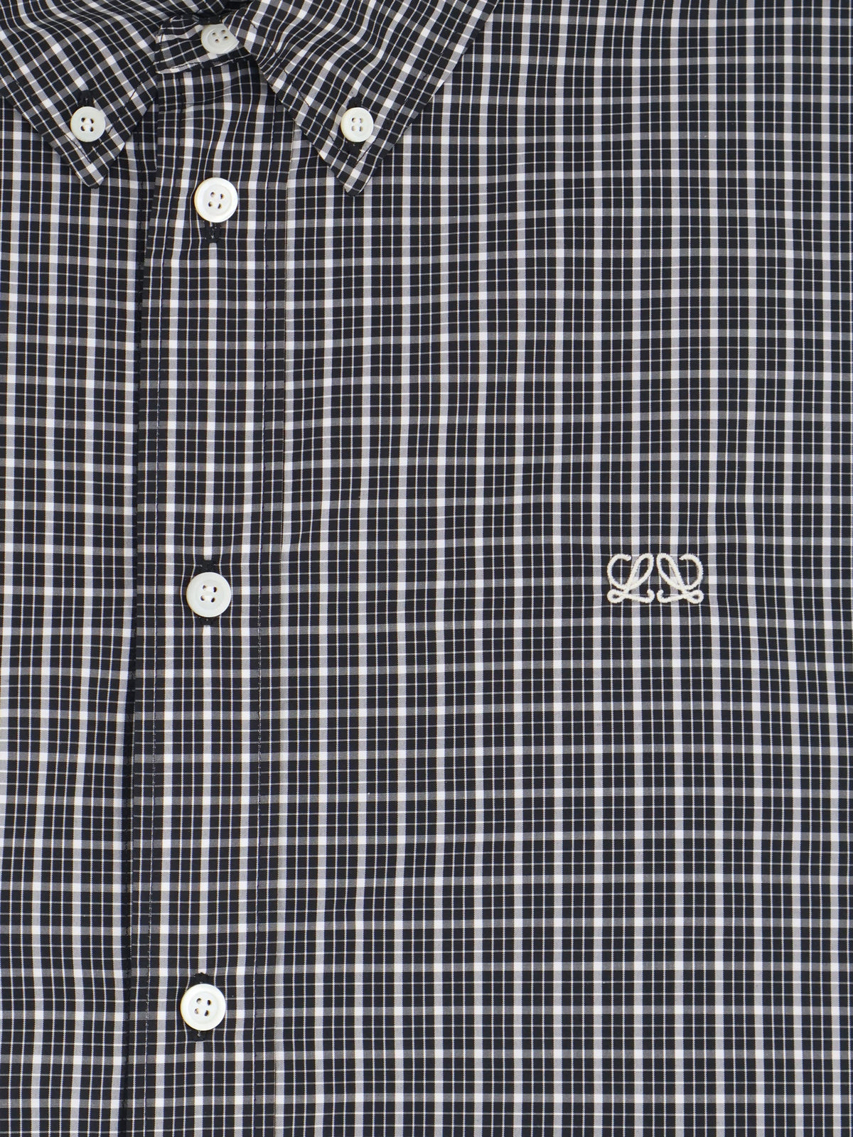 Loewe Men Technical Cotton Shirt With All-Over Check Pattern LOEWE