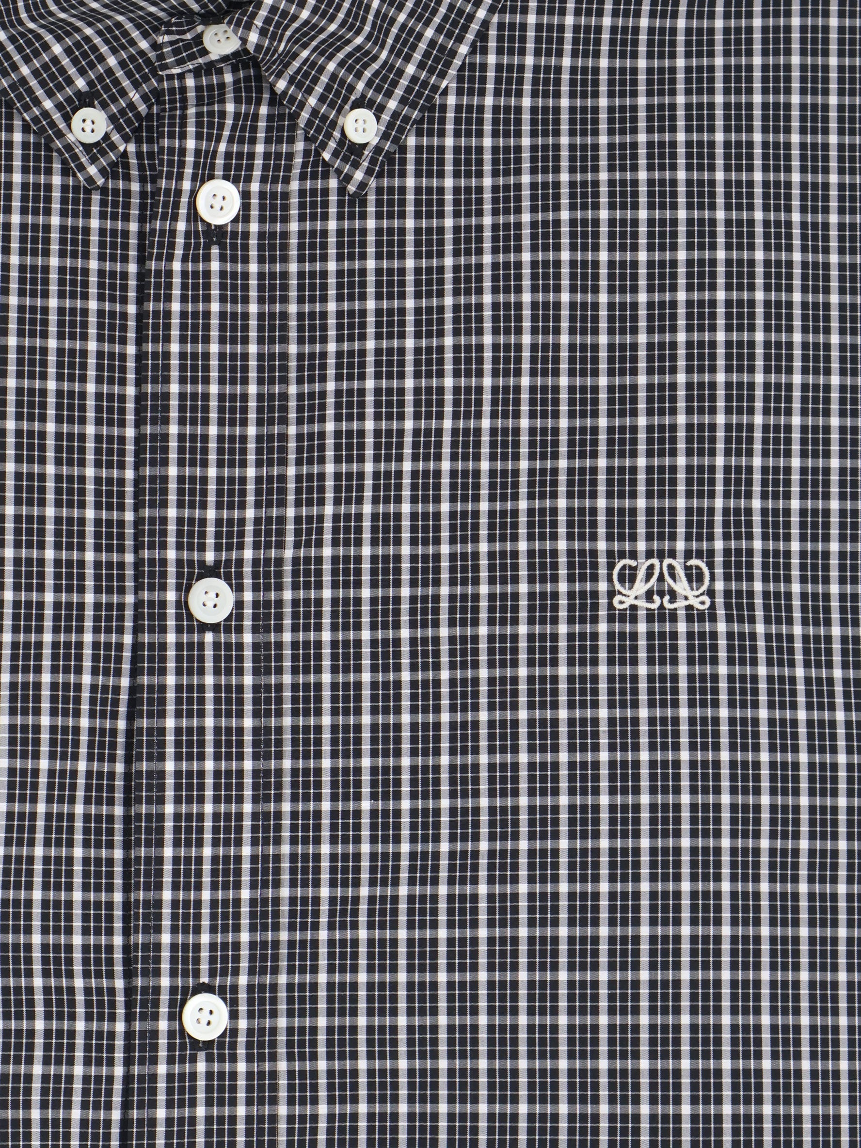 Loewe Men Technical Cotton Shirt With All-Over Check Pattern LOEWE
