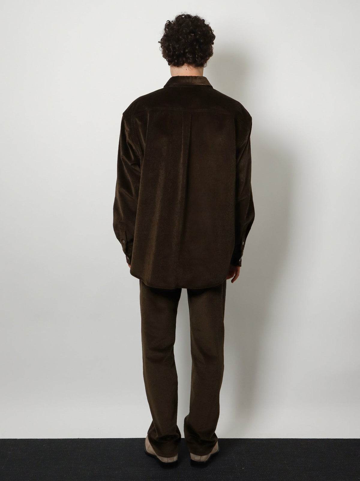 Loewe Men Corduroy Shirt With Leather Pocket LOEWE