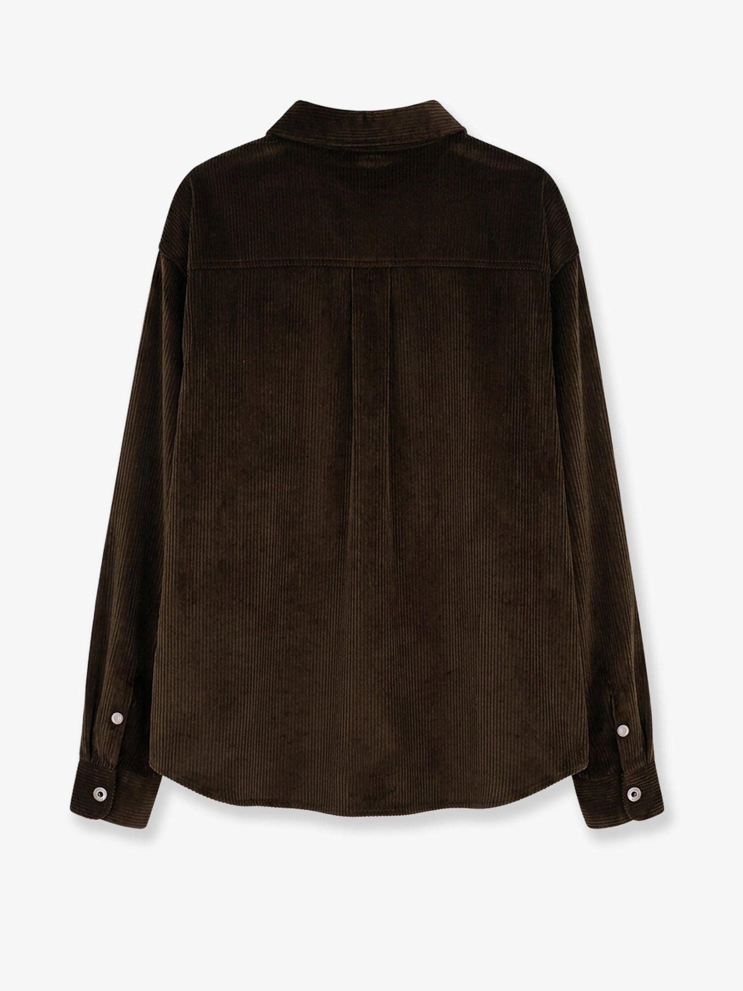 Loewe Men Corduroy Shirt With Leather Pocket LOEWE
