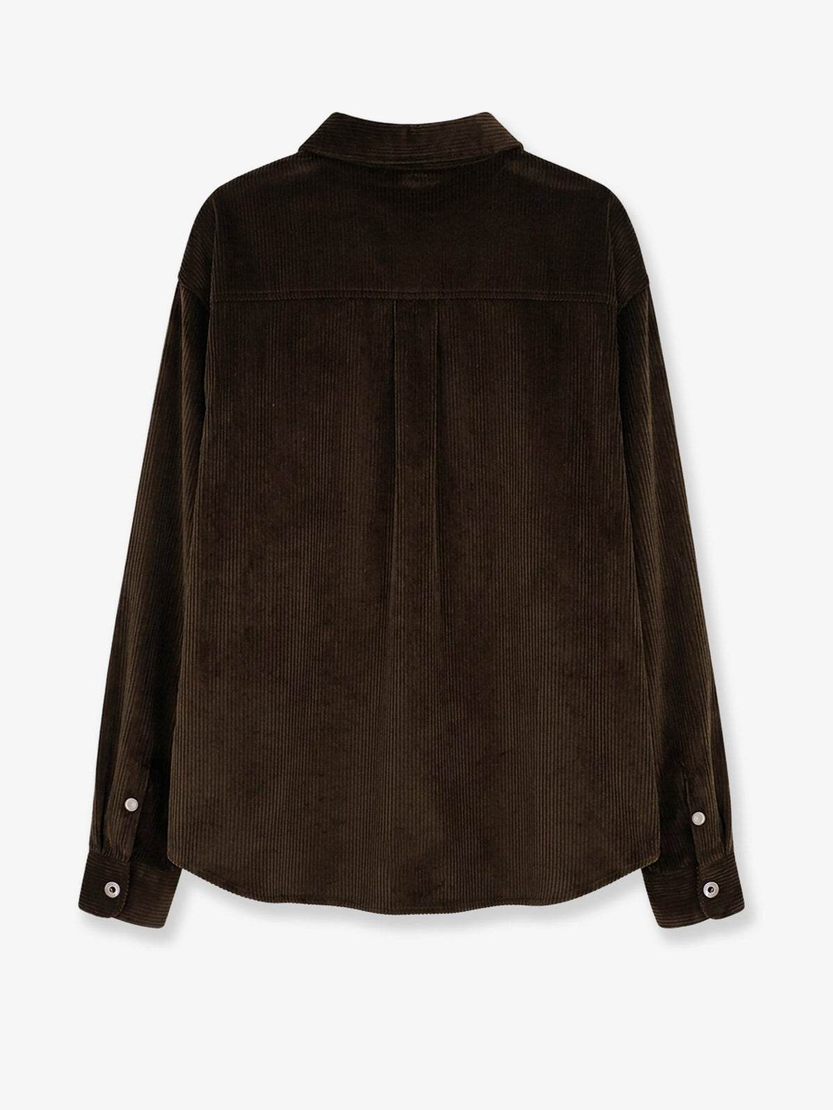 Loewe Men Corduroy Shirt With Leather Pocket LOEWE