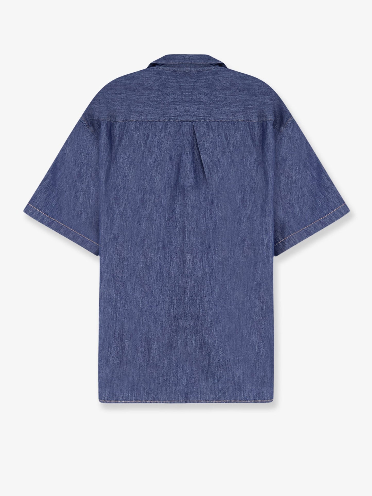 Loewe Men Blue Denim Shirt With Embroidered Anagram Logo LOEWE