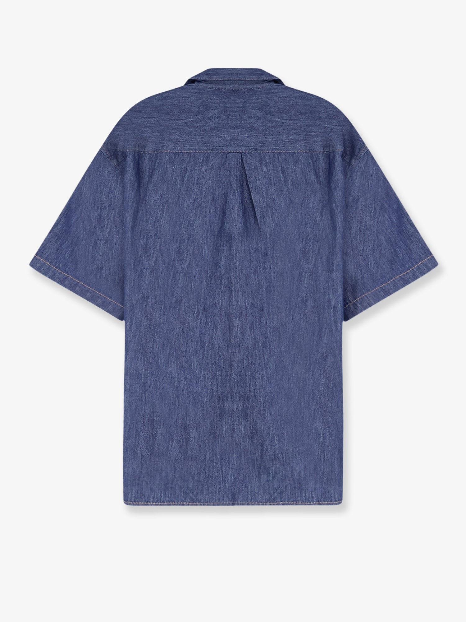 Loewe Men Blue Denim Shirt With Embroidered Anagram Logo LOEWE
