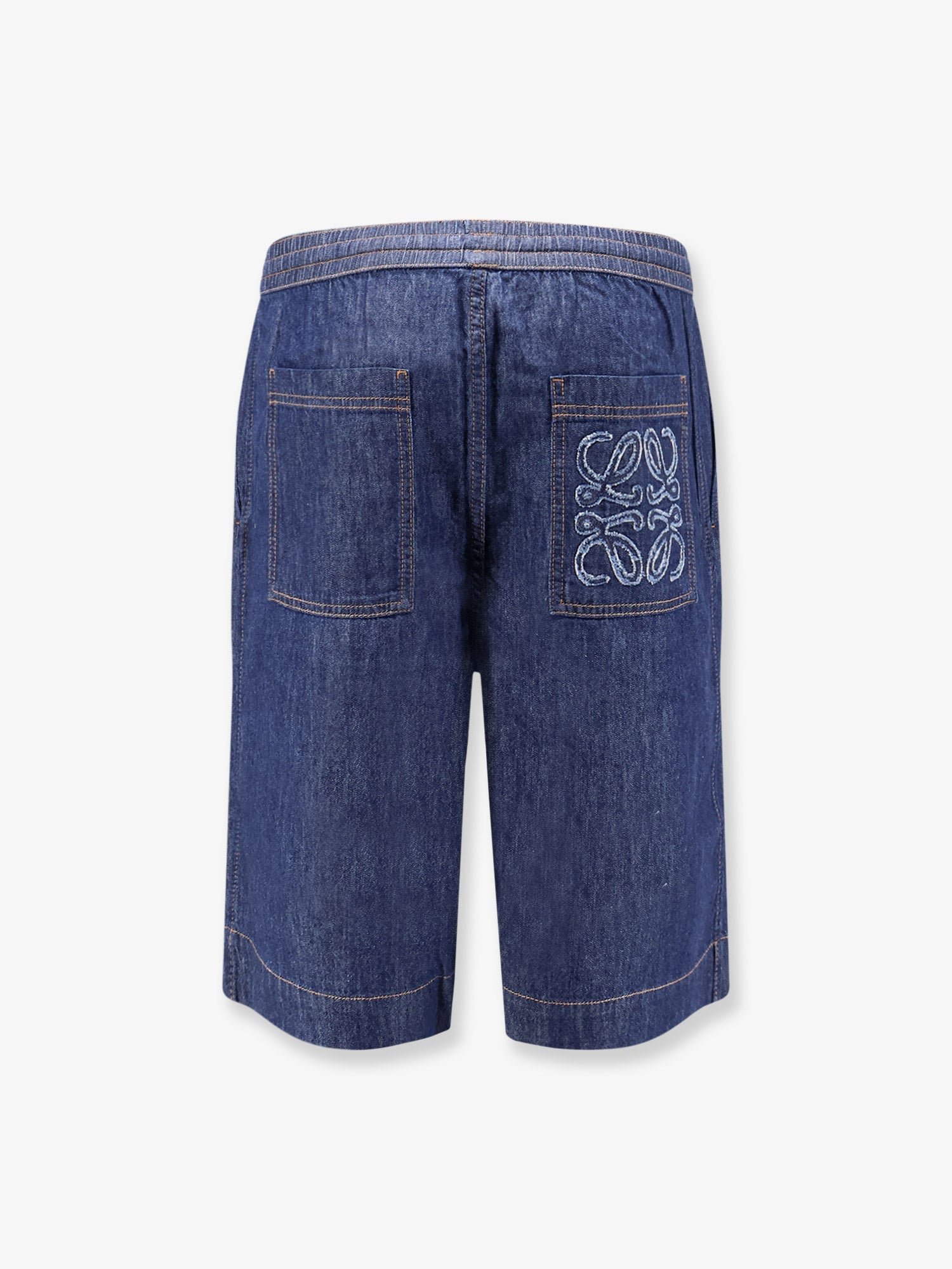Loewe Men Cotton Bermuda Shorts With Anagram Logo On The Back LOEWE