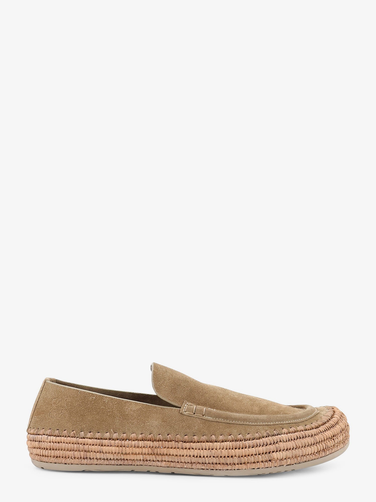 Loewe Men Rio Suede And Raffia Loafers LOEWE