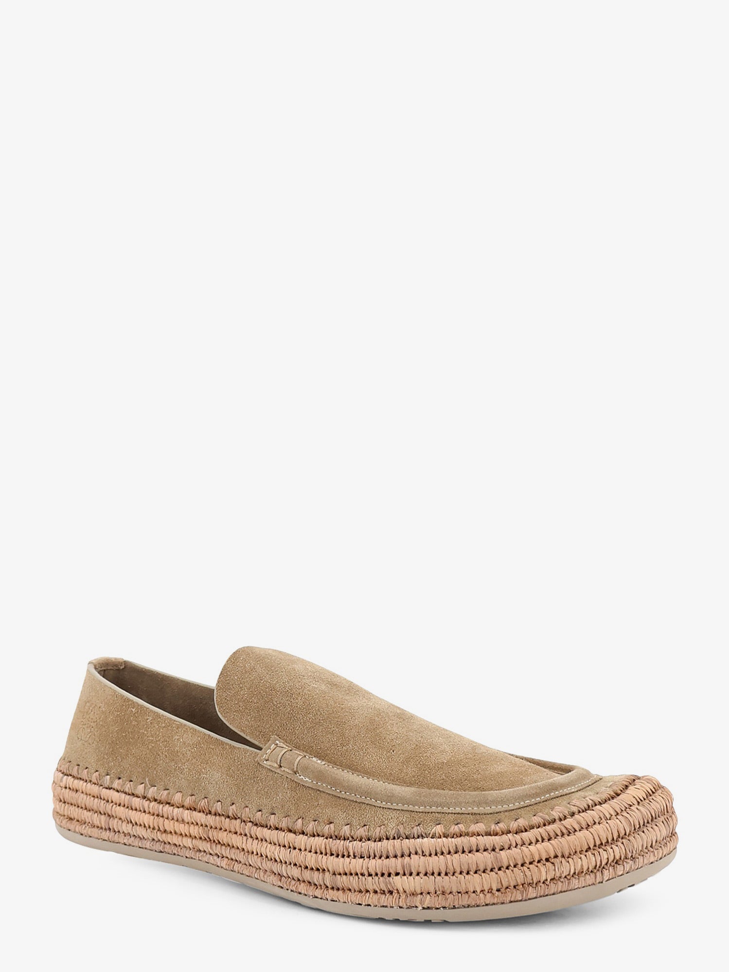 Loewe Men Rio Suede And Raffia Loafers LOEWE