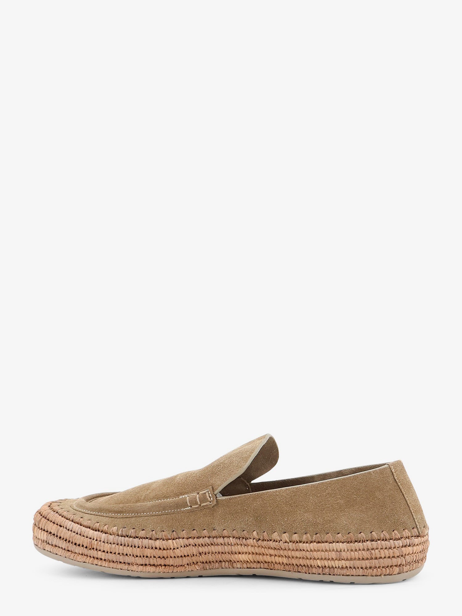 Loewe Men Rio Suede And Raffia Loafers LOEWE