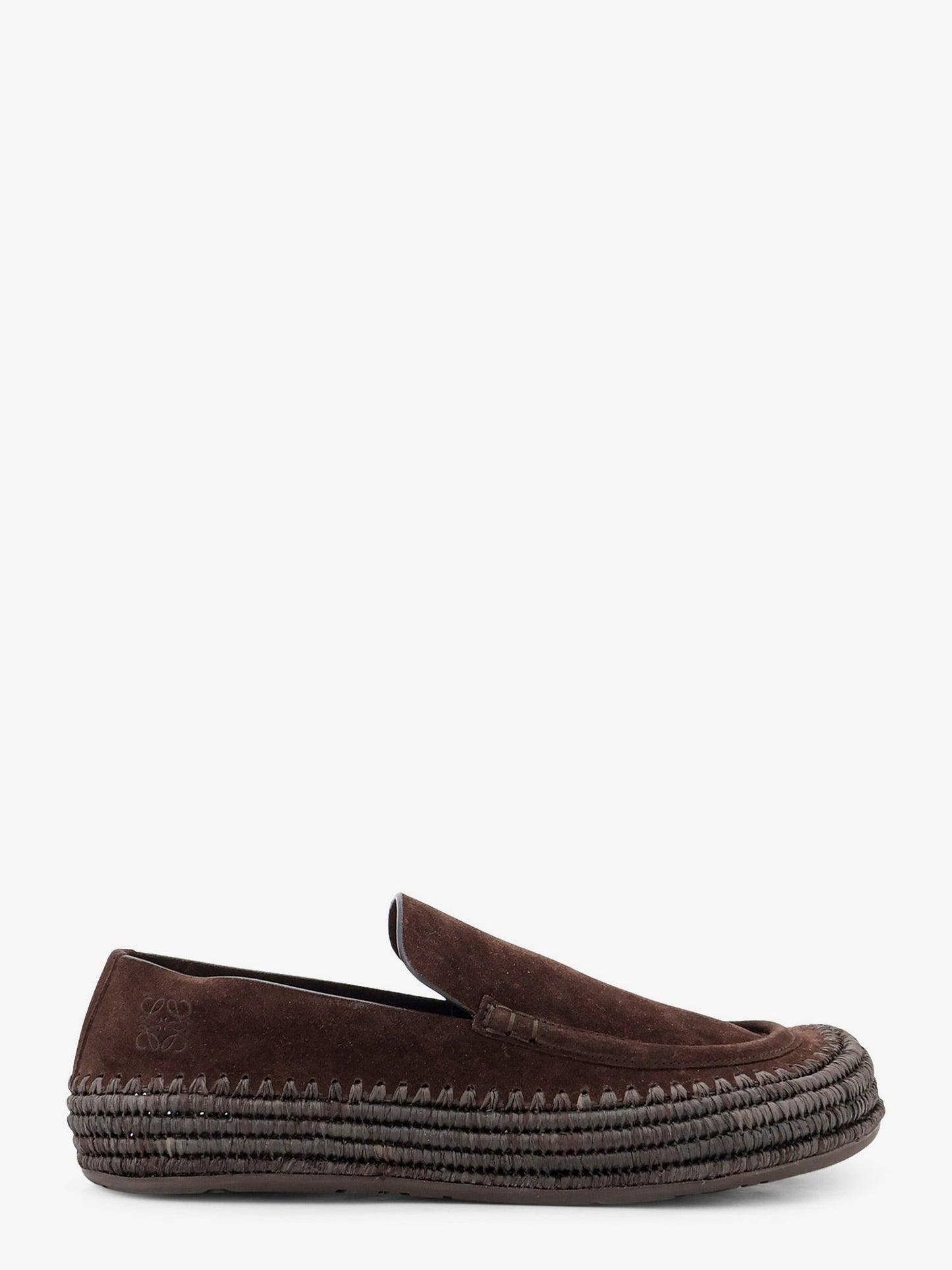 Loewe Men Rio Suede And Raffia Loafers LOEWE