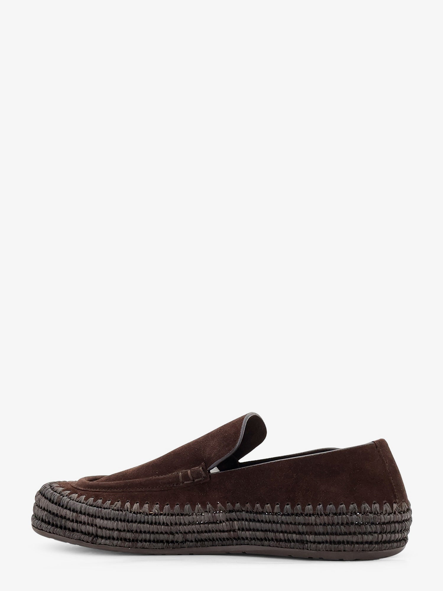 Loewe Men Rio Suede And Raffia Loafers LOEWE