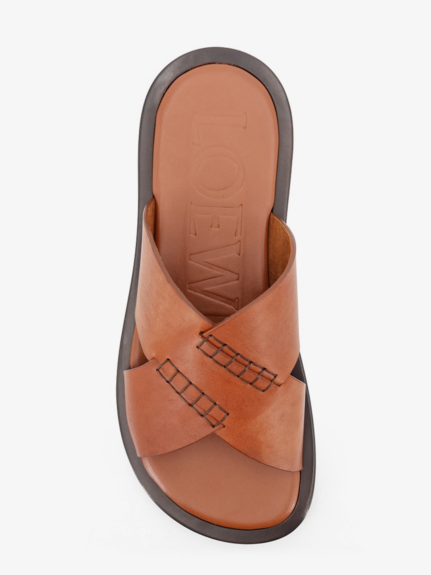 Loewe Men Flex Leather Sandals With Crisscross Detail LOEWE