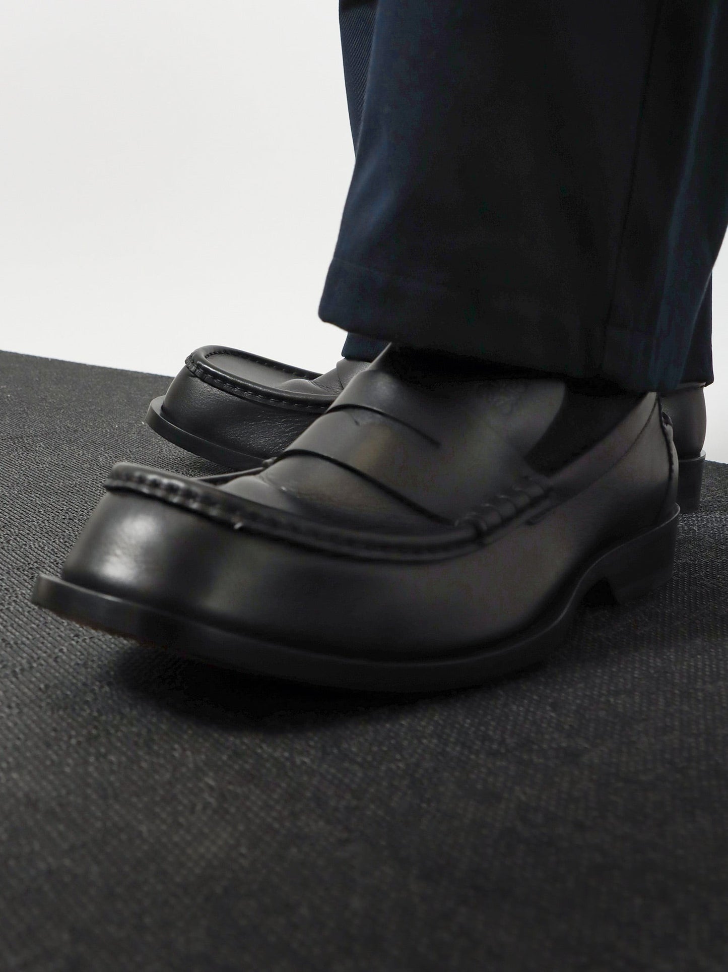 Loewe Men Bobine Leather Loafers With Engraved Anagram Logo LOEWE