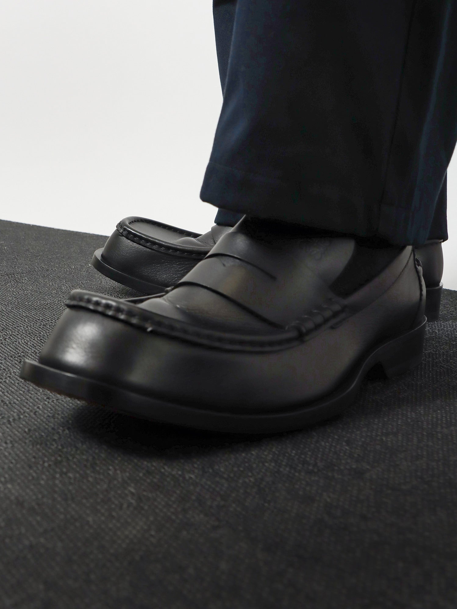 Loewe Men Bobine Leather Loafers With Engraved Anagram Logo LOEWE