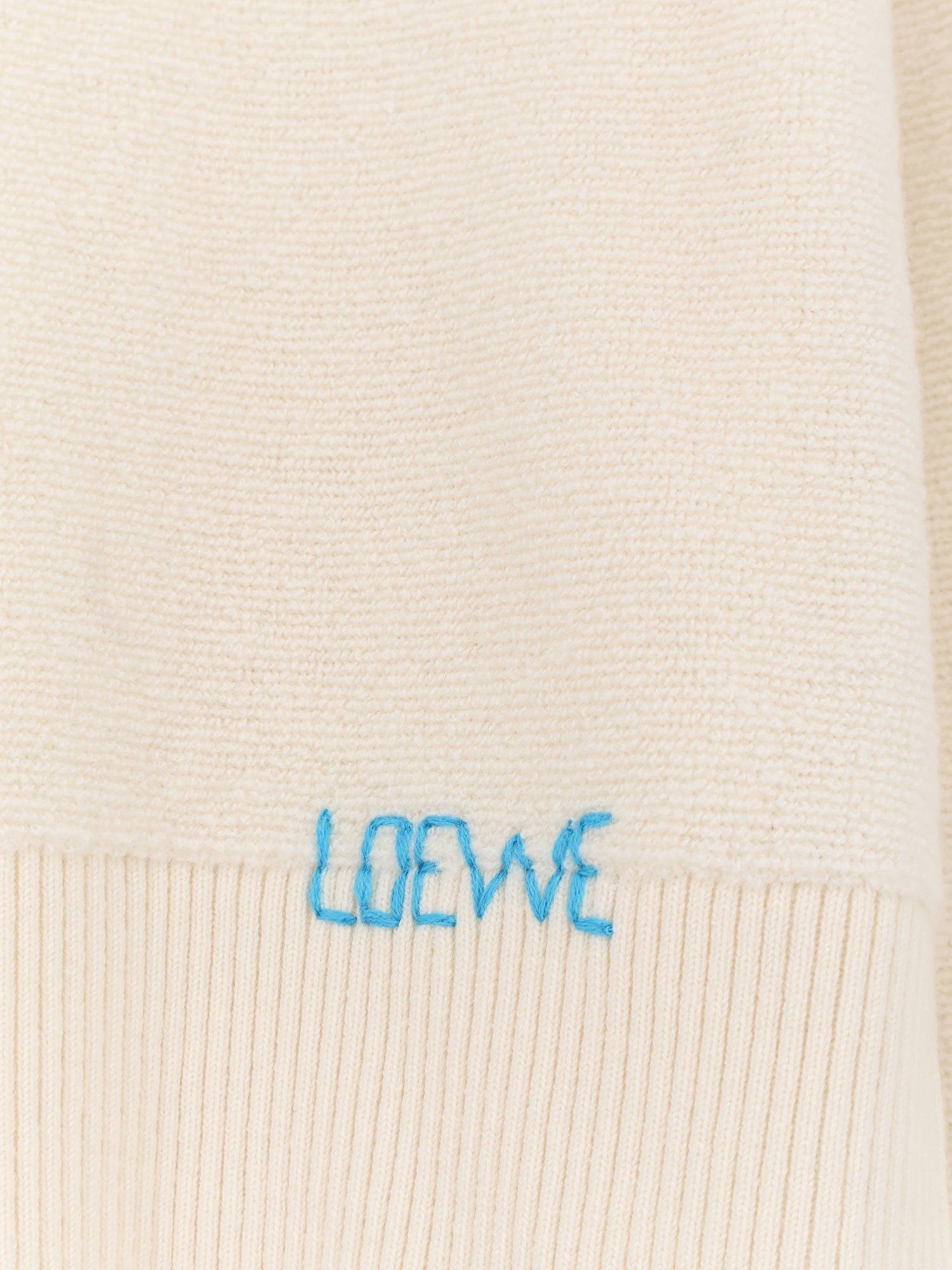 Loewe Women Wool Sweater With Contrasting Embroidered Logo On The Bottom LOEWE