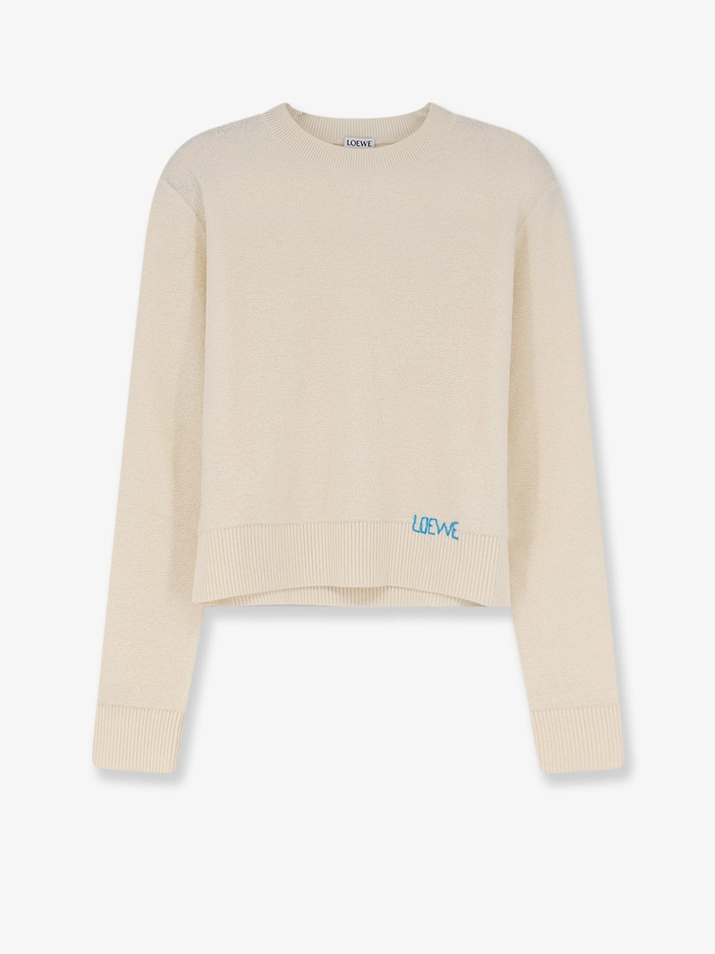 Loewe Women Wool Sweater With Contrasting Embroidered Logo On The Bottom LOEWE