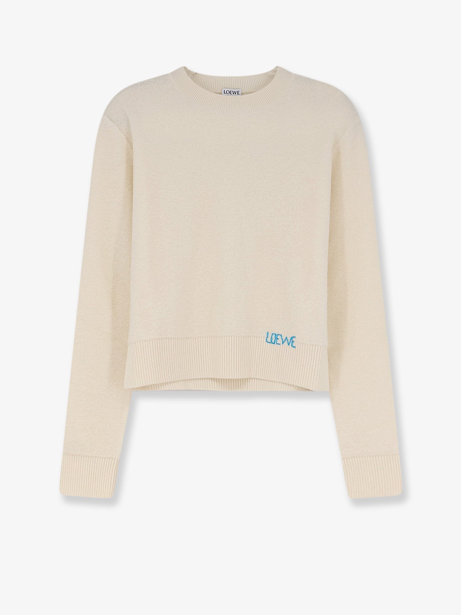 Loewe Women Wool Sweater With Contrasting Embroidered Logo On The Bottom LOEWE