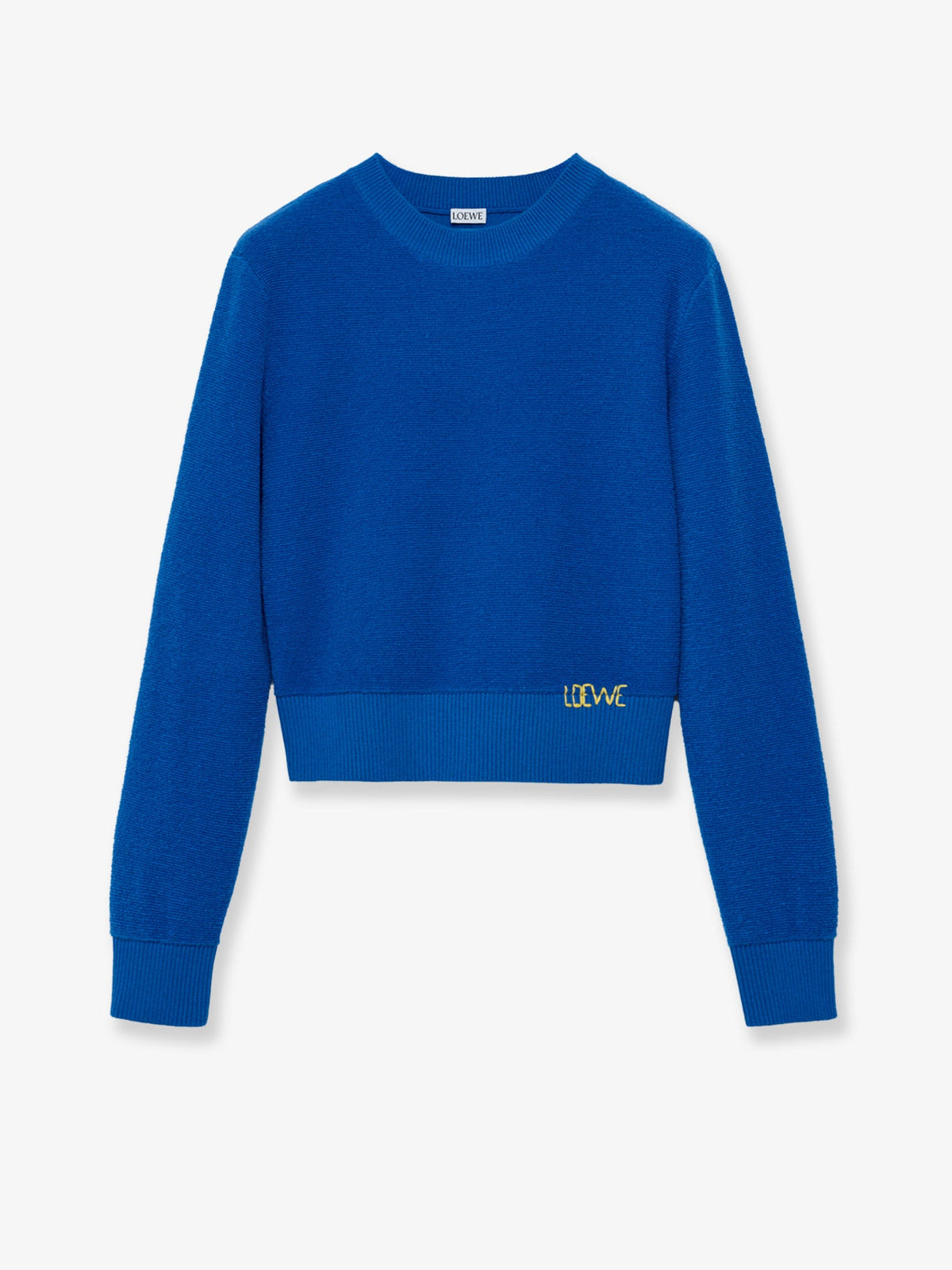 Loewe Women Wool Sweater With Contrasting Embroidered Logo At The Bottom LOEWE