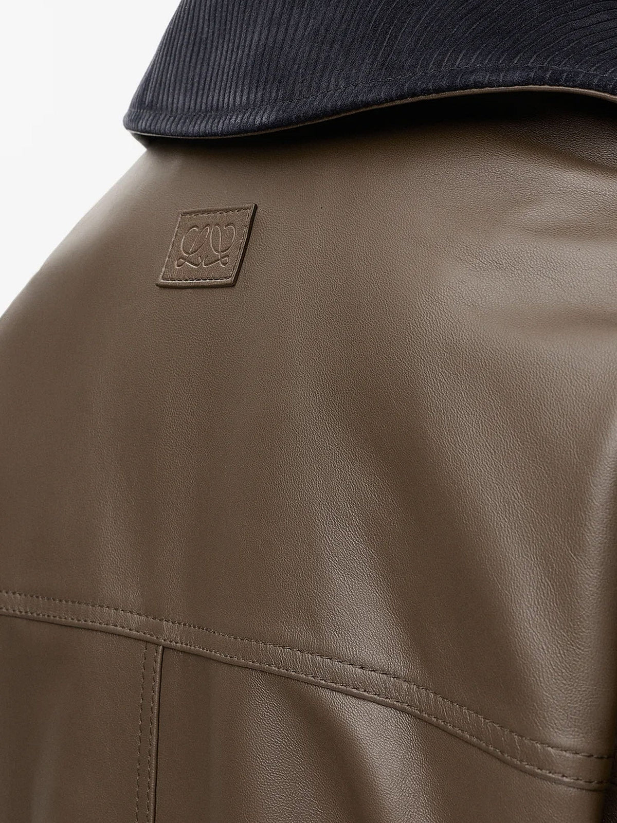 Loewe Women Lightweight Nappa Leather Short Jacket With A Corduroy Collar LOEWE
