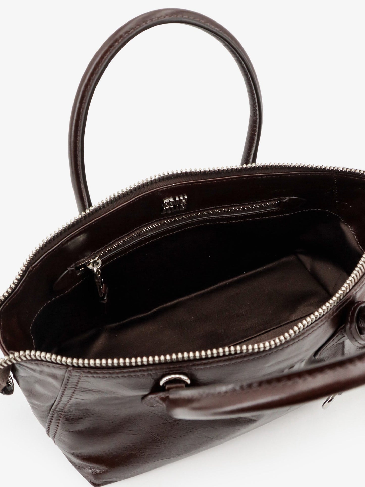 Miu Miu Women Leather Handbag With Embossed Lettering Logo MIU MIU