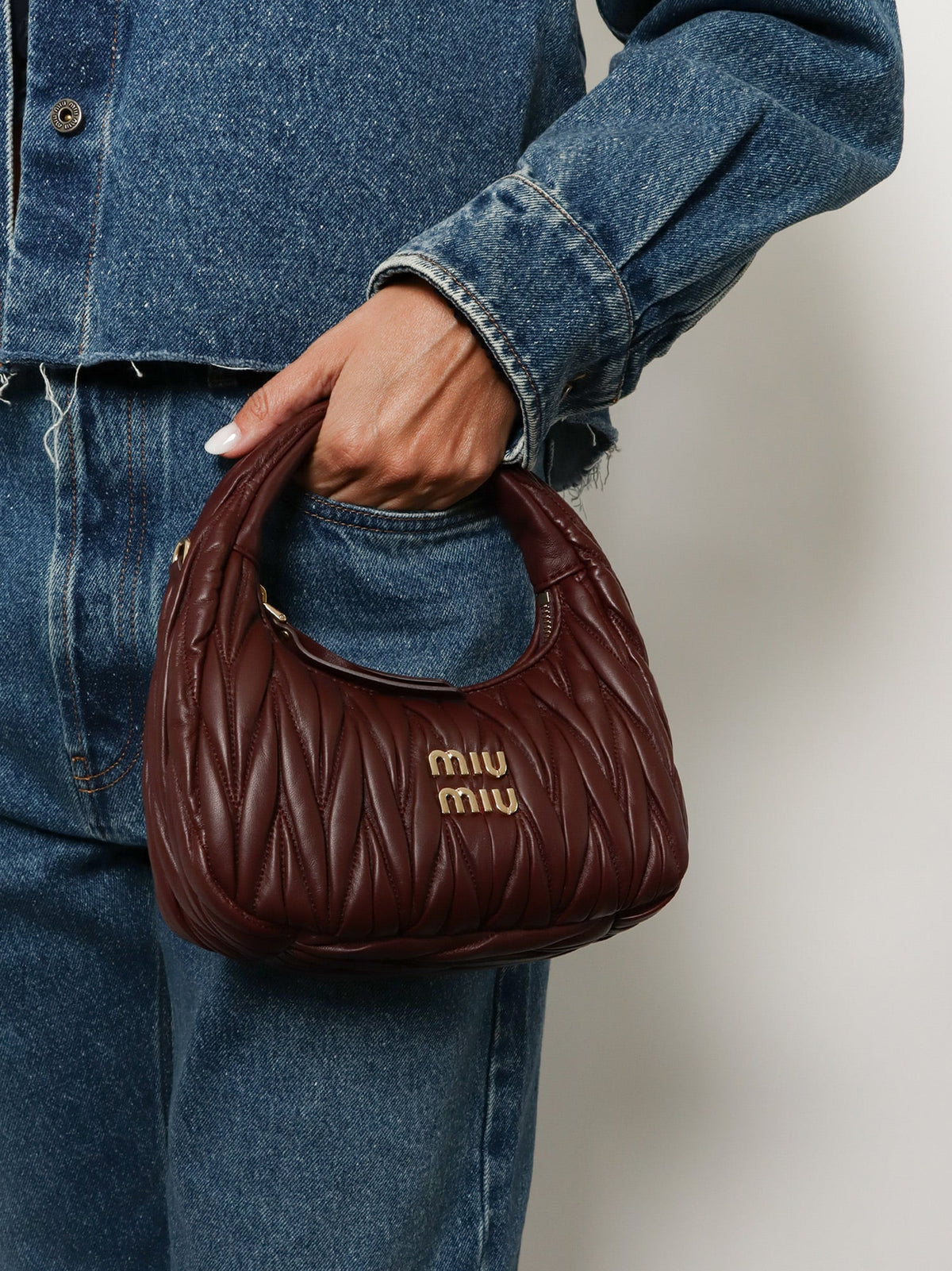 Miu Miu Women Wander Quilted Leather Shoulder Bag MIU MIU