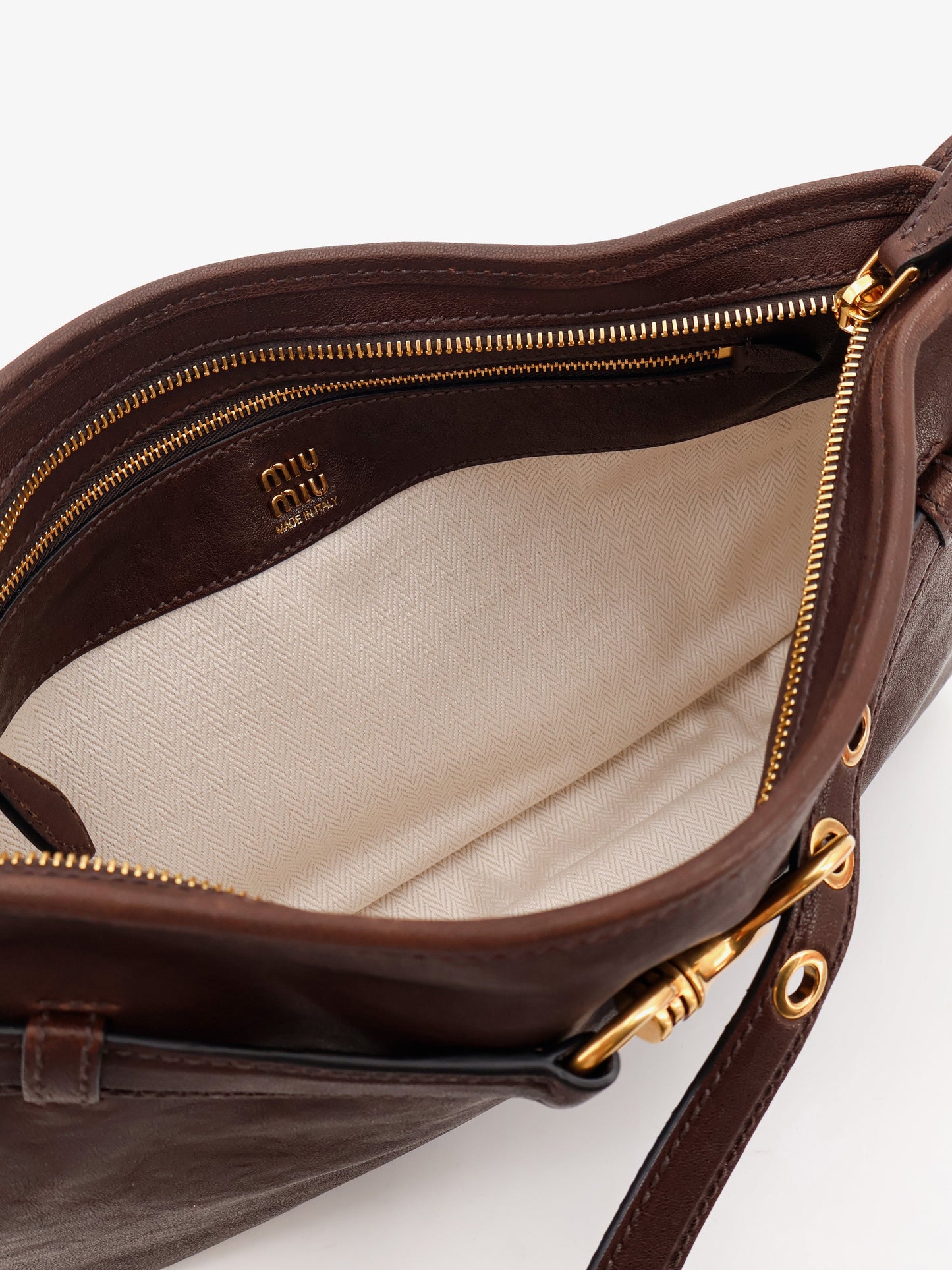 Miu Miu Women Aventure Leather Shoulder Bag MIU MIU