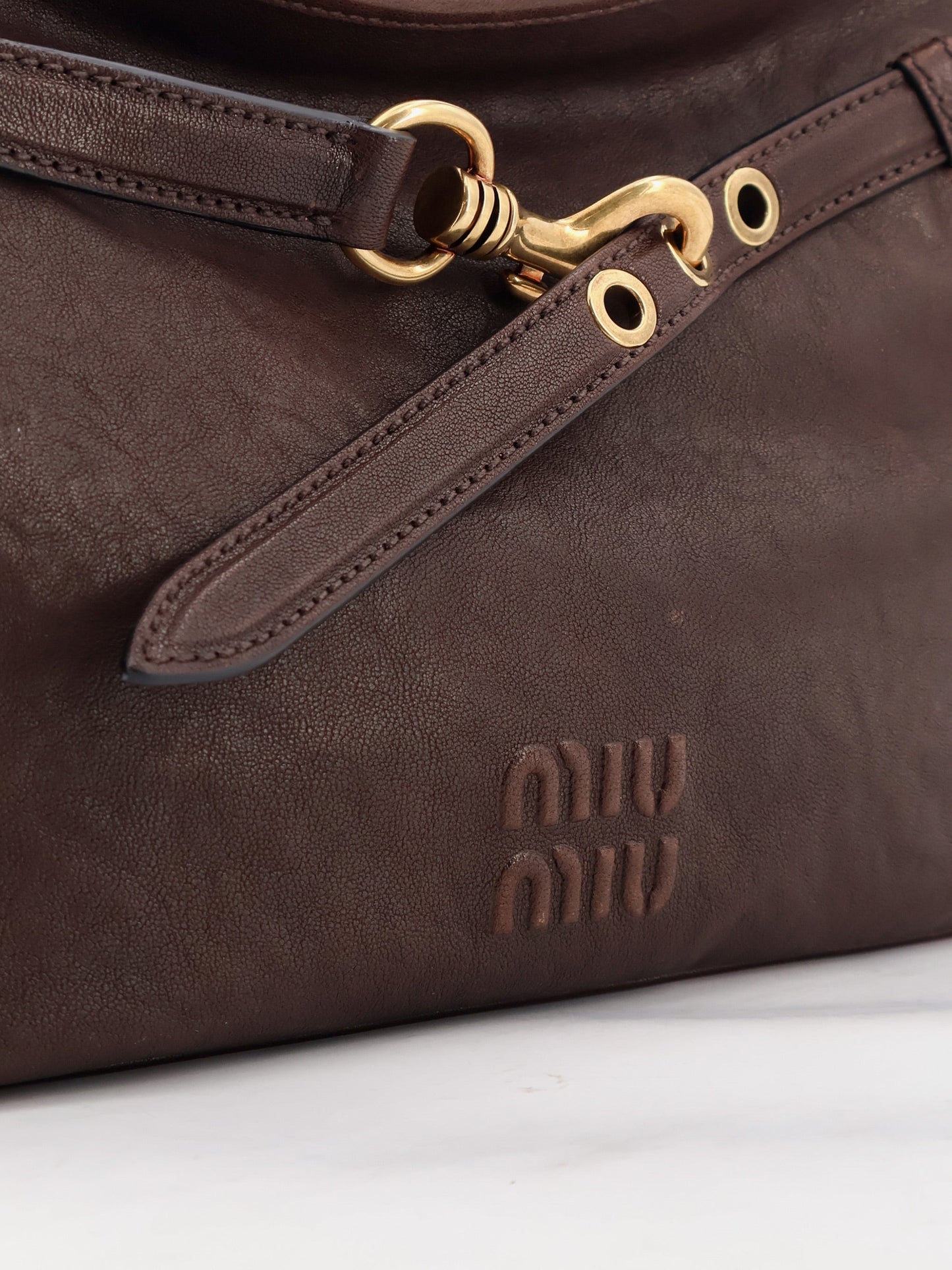 Miu Miu Women Aventure Leather Shoulder Bag MIU MIU
