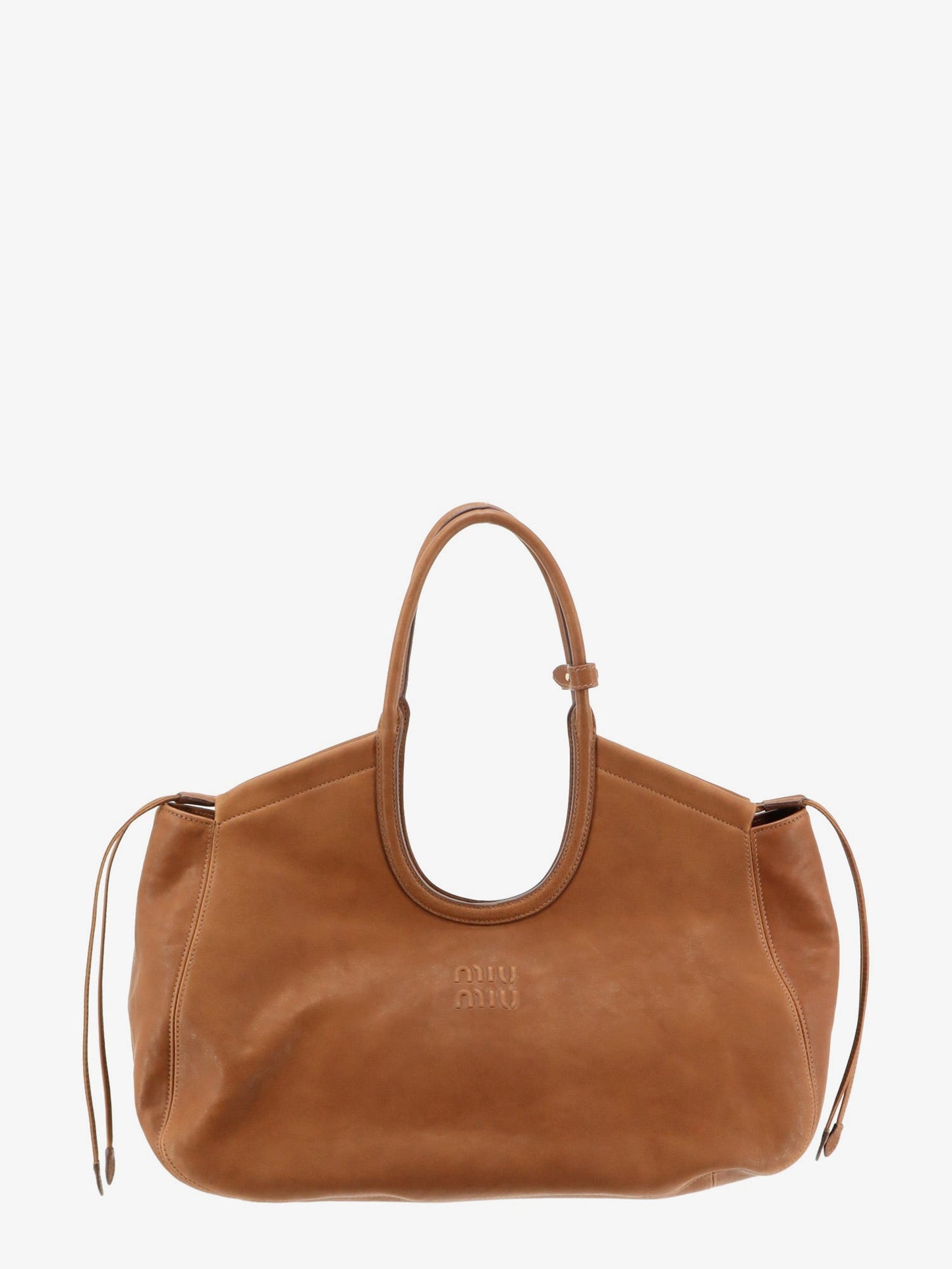 Miu Miu Women Ivy Leather Handbag With Front Lettering Logo MIU MIU