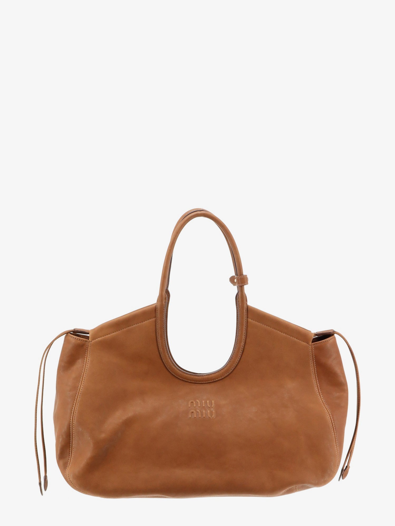 Miu Miu Women Ivy Leather Handbag With Front Lettering Logo MIU MIU
