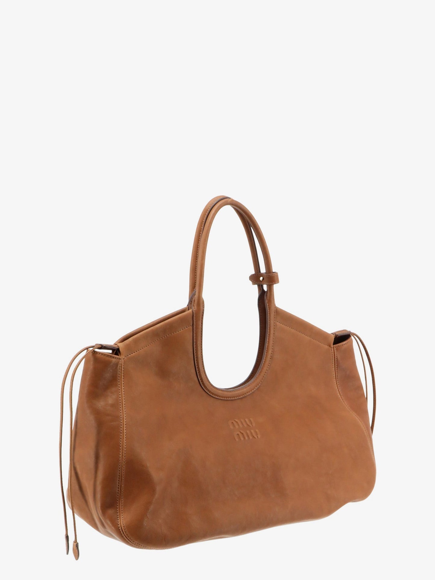 Miu Miu Women Ivy Leather Handbag With Front Lettering Logo MIU MIU
