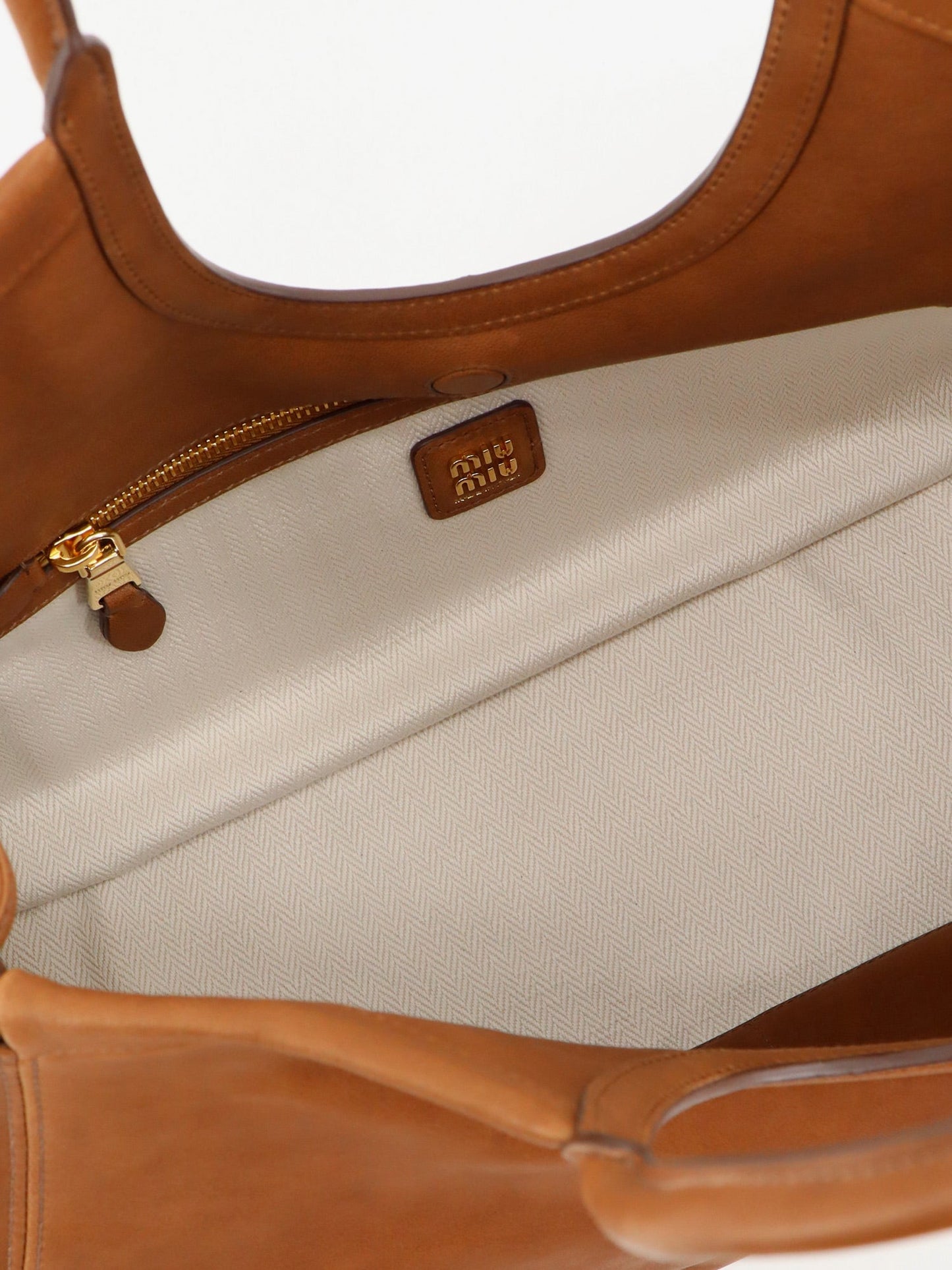 Miu Miu Women Ivy Leather Handbag With Front Lettering Logo MIU MIU