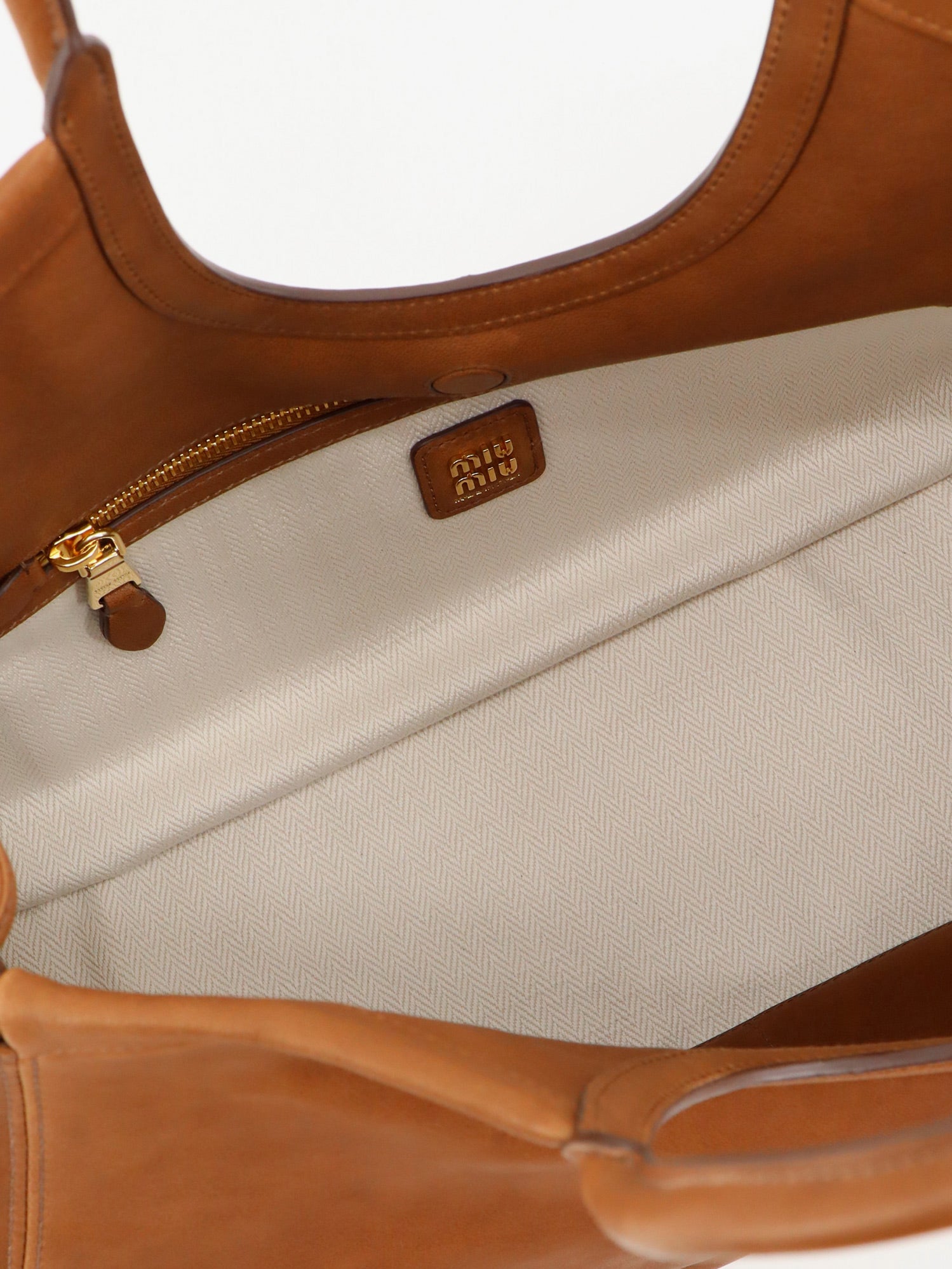 Miu Miu Women Ivy Leather Handbag With Front Lettering Logo MIU MIU