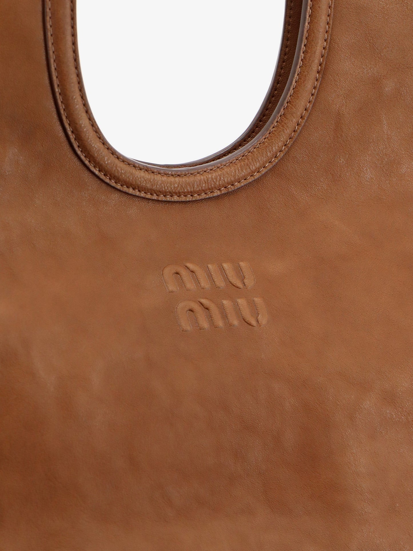 Miu Miu Women Ivy Leather Handbag With Front Lettering Logo MIU MIU