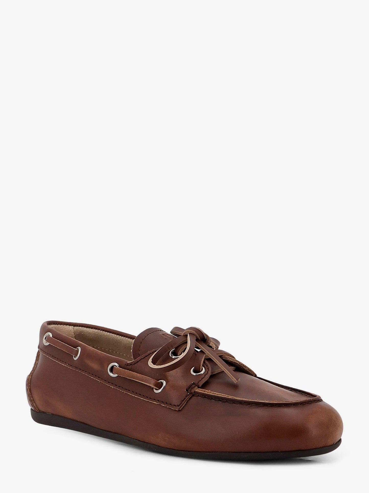 Miu Miu Women Leather Loafers With Lettering Logo MIU MIU