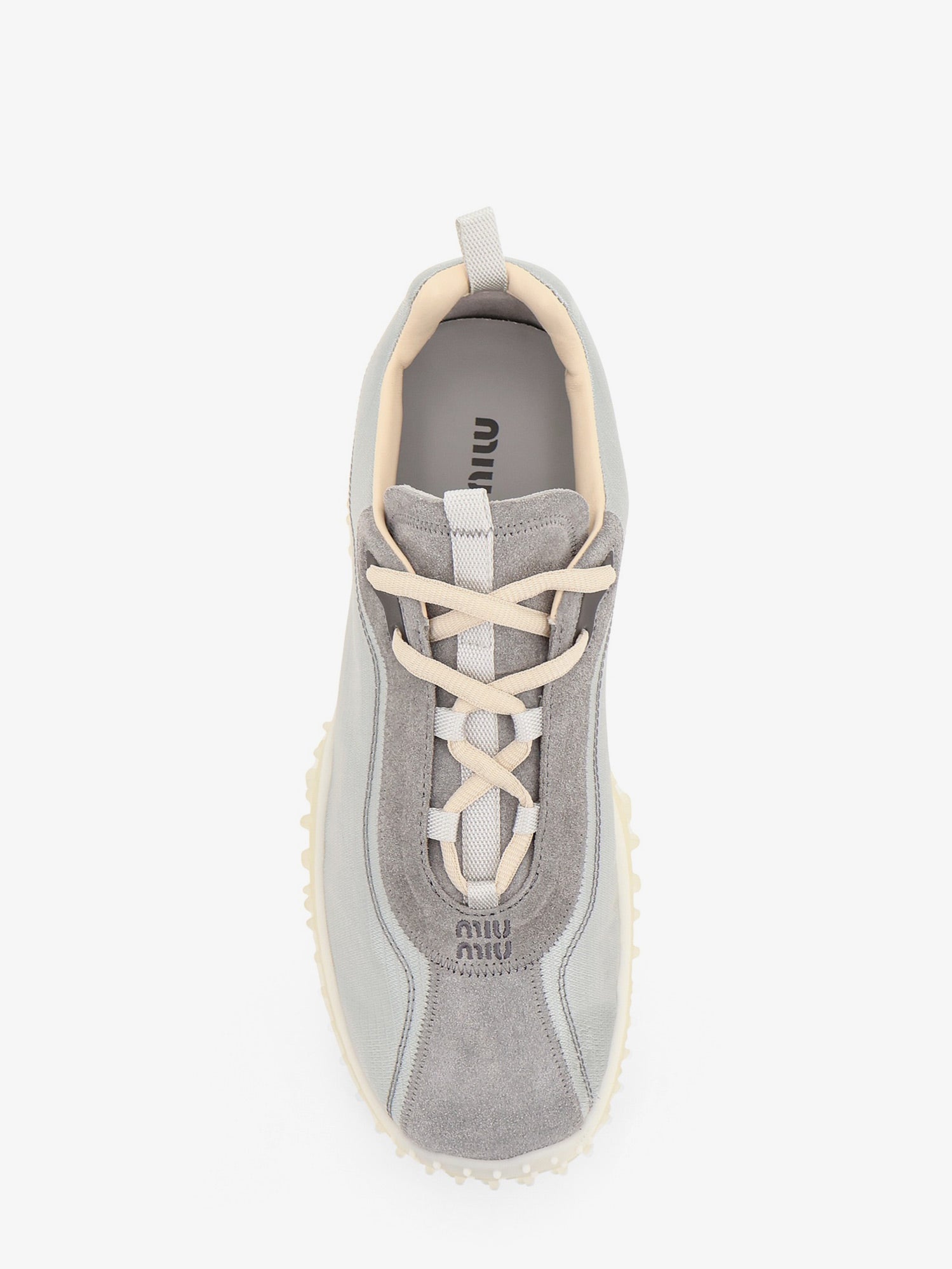 Miu Miu Women Nylon And Suede Sneakers With Embroidered Logo MIU MIU