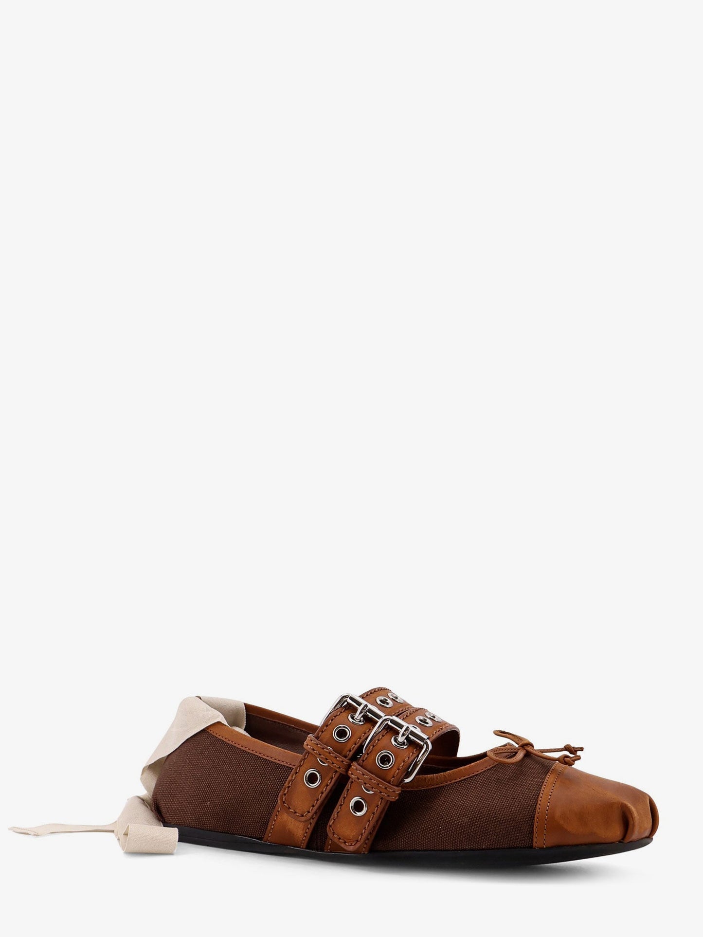 Miu Miu Women Canvas And Leather Blend Ballerinas MIU MIU