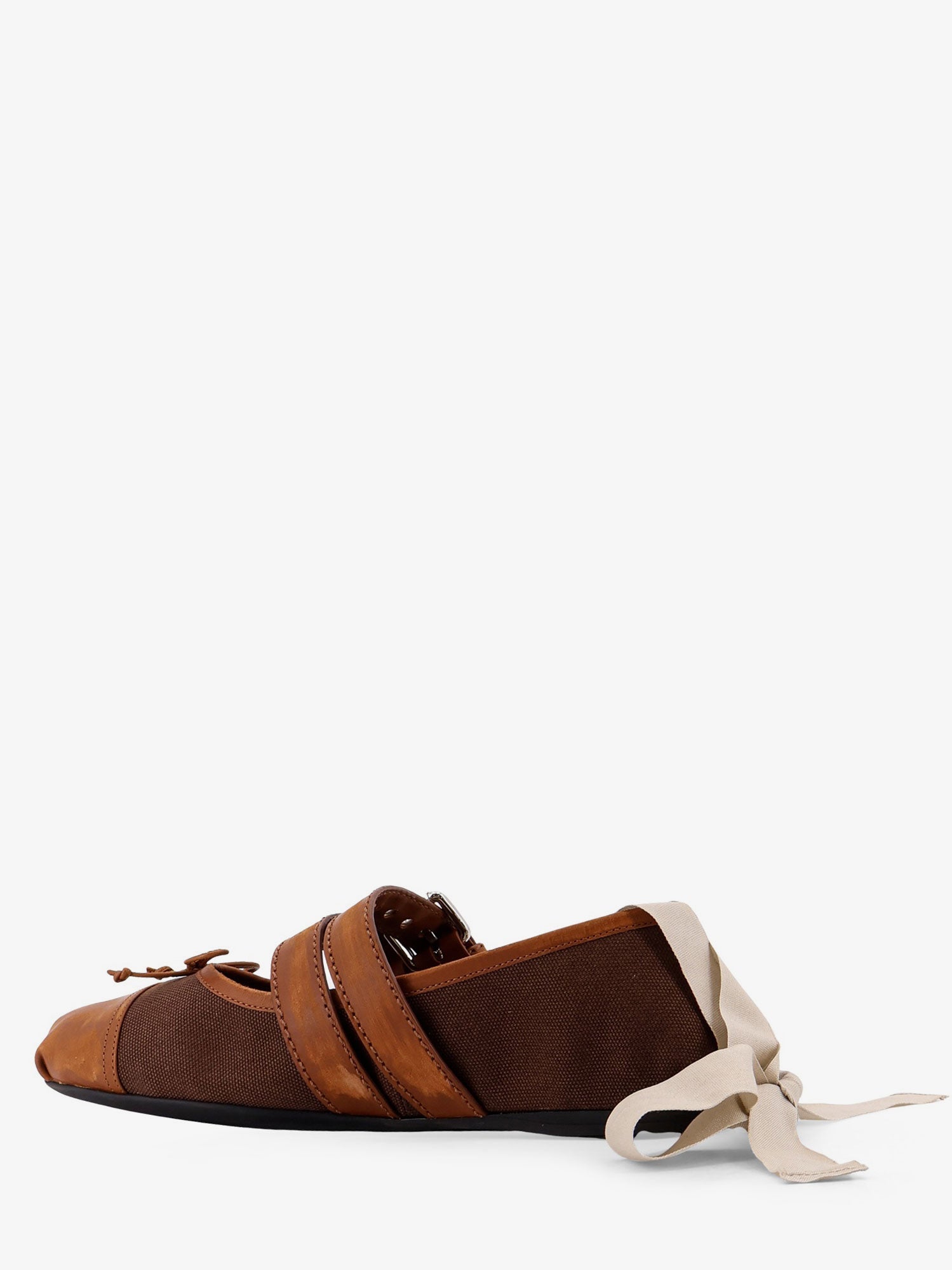 Miu Miu Women Canvas And Leather Blend Ballerinas MIU MIU
