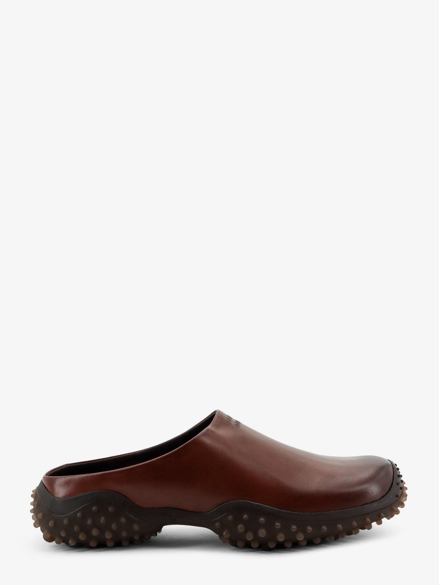 Miu Miu Women Leather Sabot With Embossed Lettering Logo MIU MIU