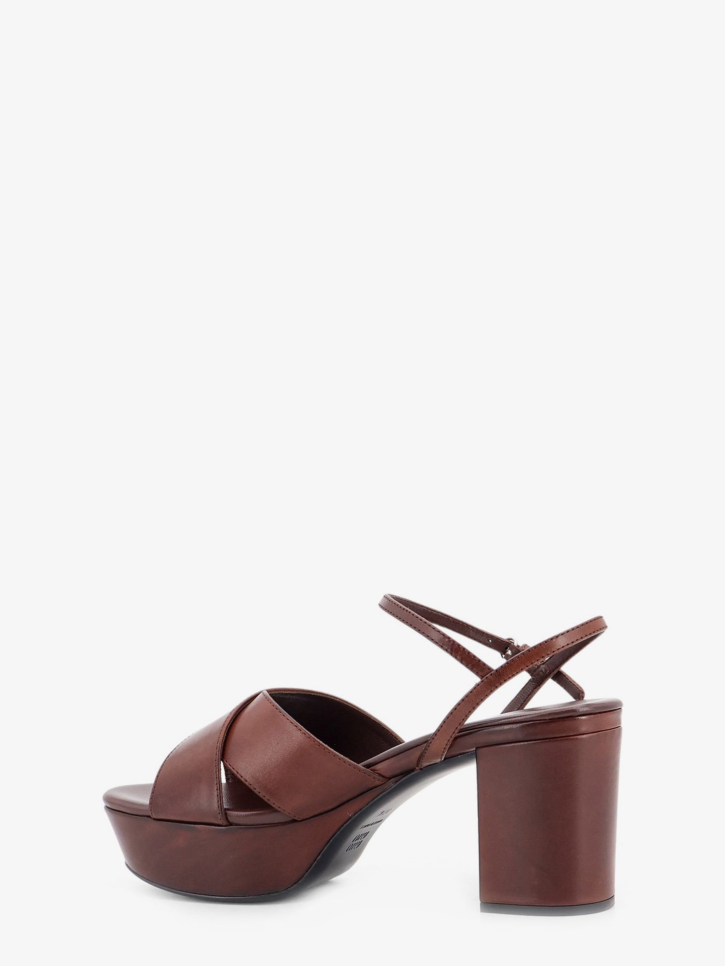 Miu Miu Women Leather Heeled Sandals With Engraved Logo On The Side MIU MIU