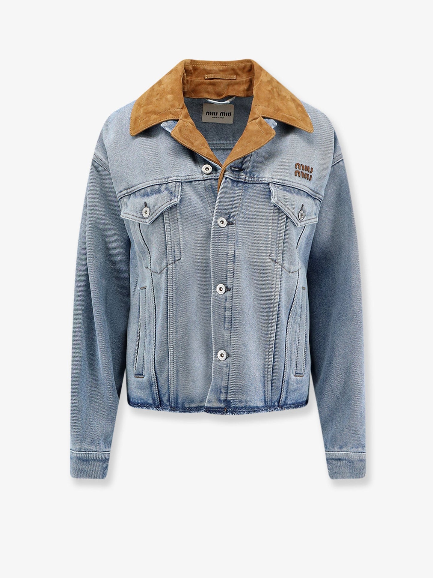 Miu Miu Women Denim Jacket With Suede Detail MIU MIU
