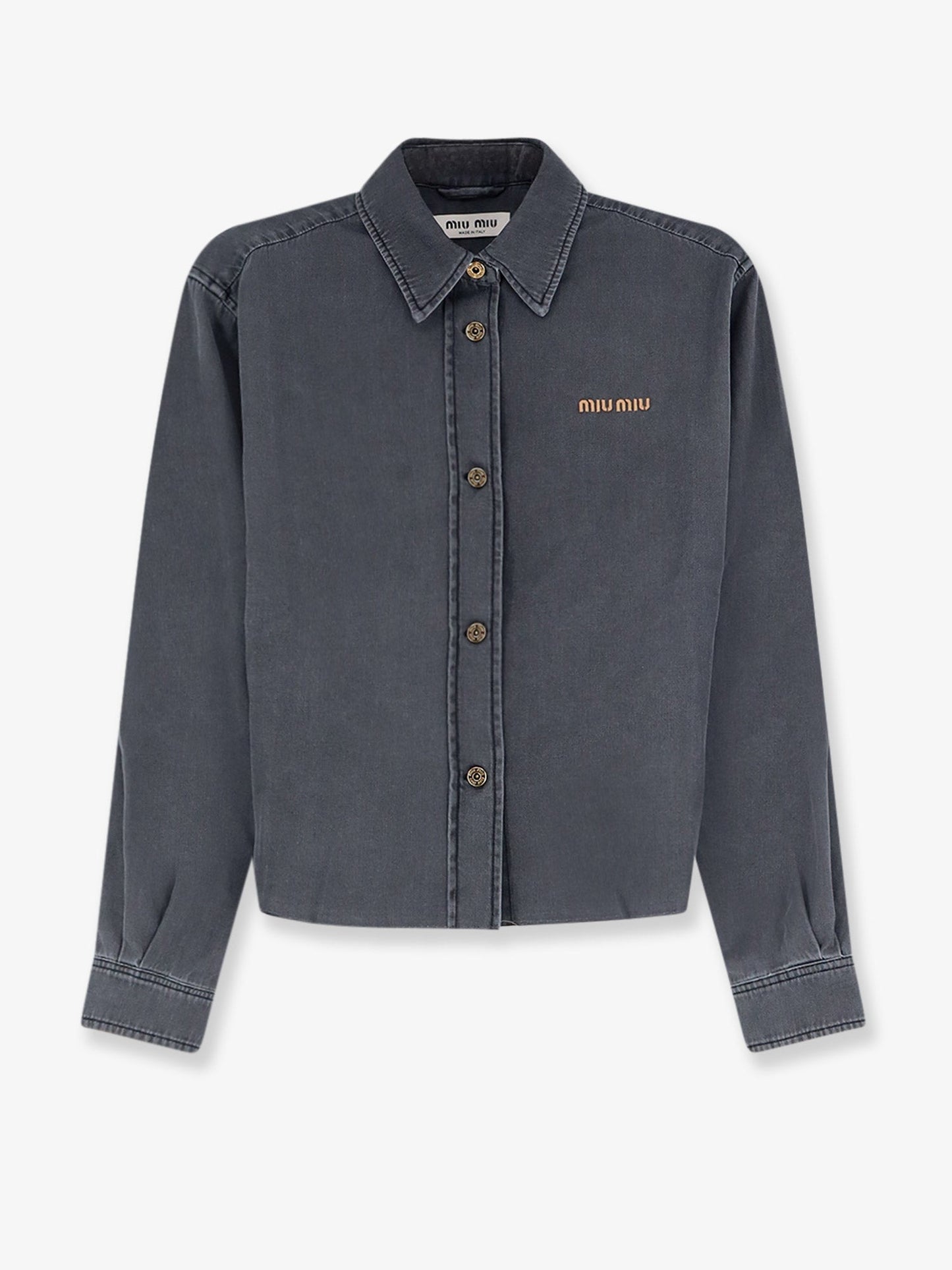 Miu Miu Women Grey Light Denim Shirt