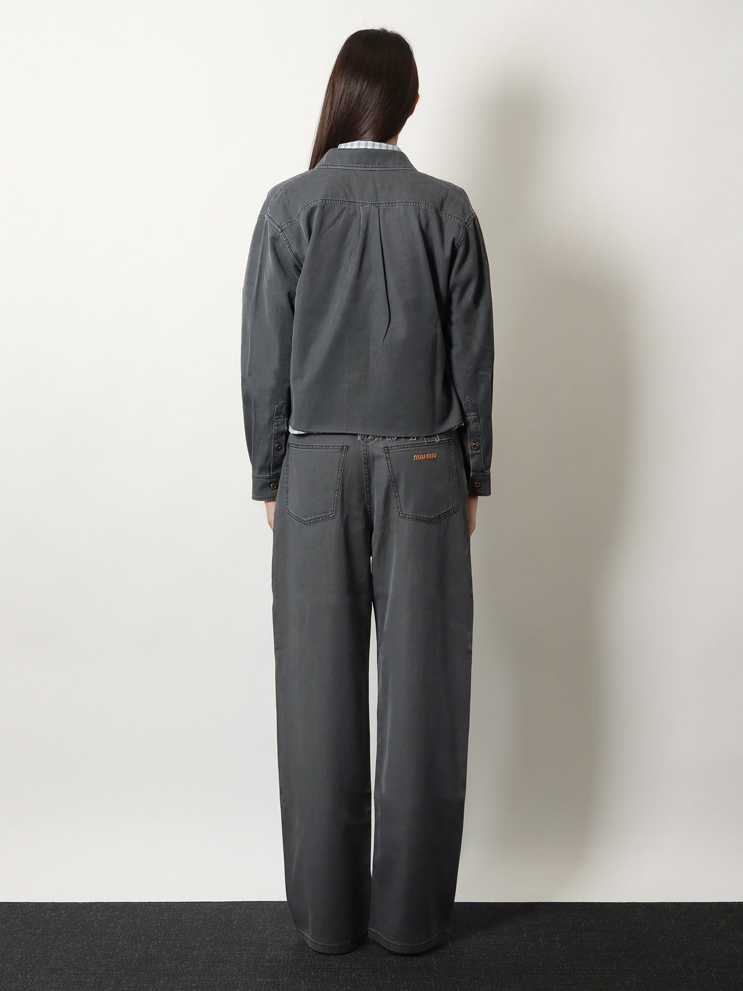 Miu Miu Women Grey Light Denim Shirt MIU MIU