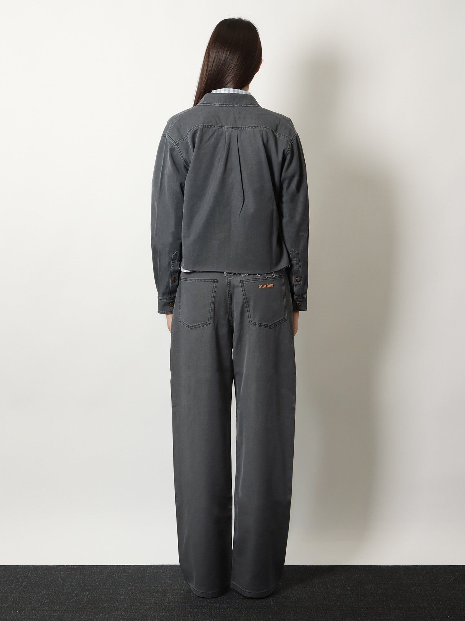 Miu Miu Women Grey Light Denim Shirt MIU MIU