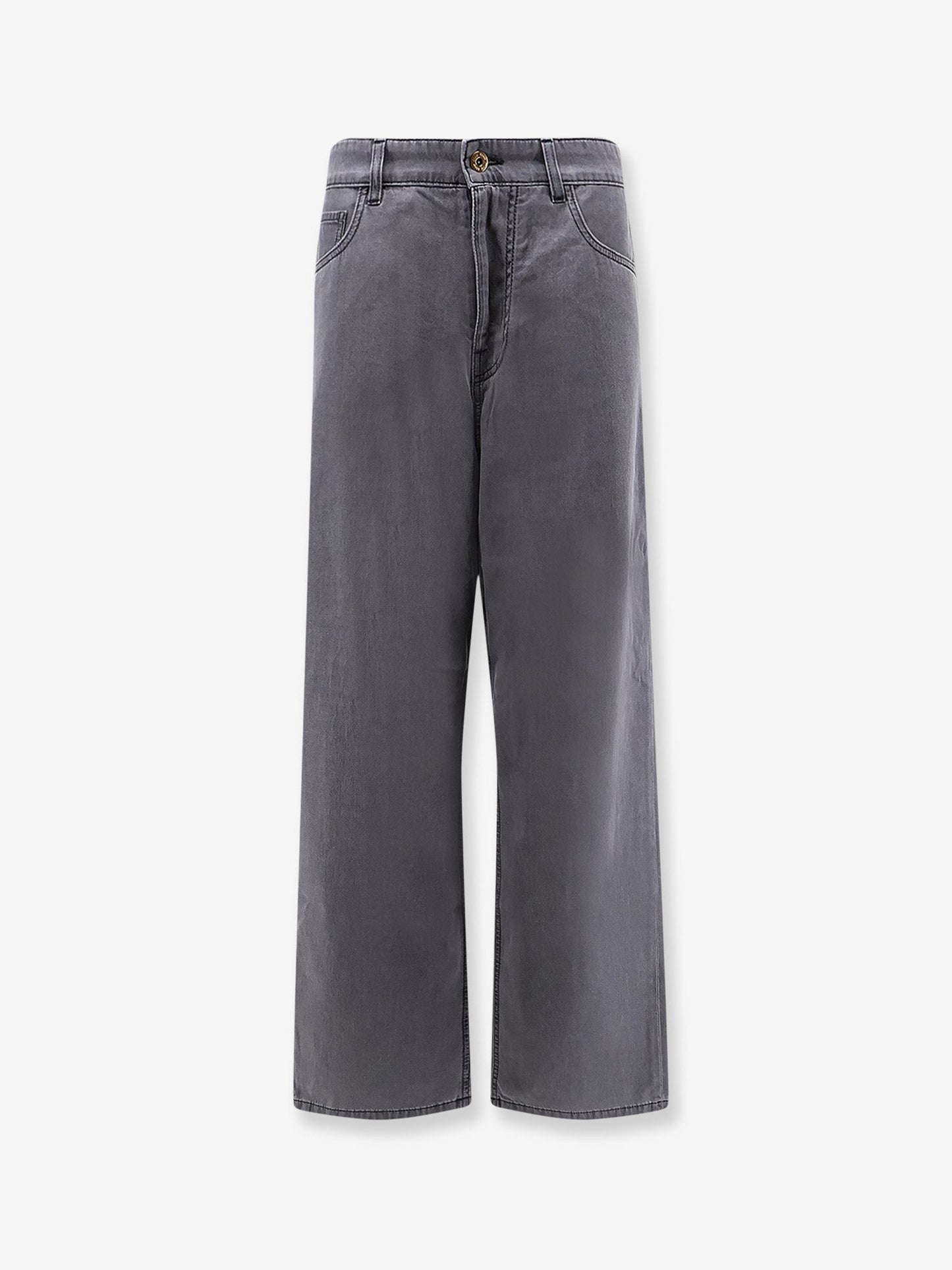Miu Miu Women Grey Light Denim Trousers MIU MIU