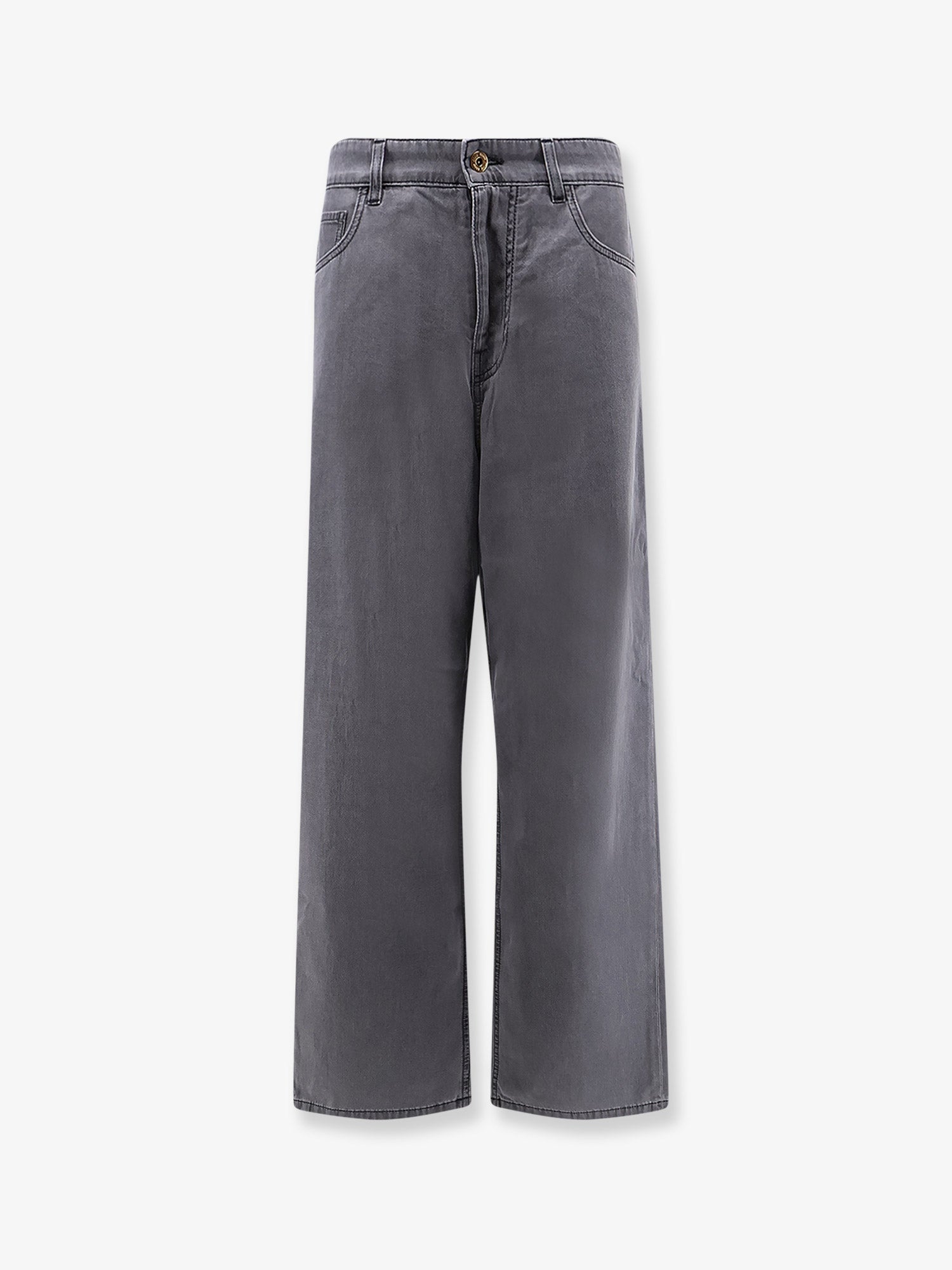 Miu Miu Women Grey Light Denim Trousers MIU MIU