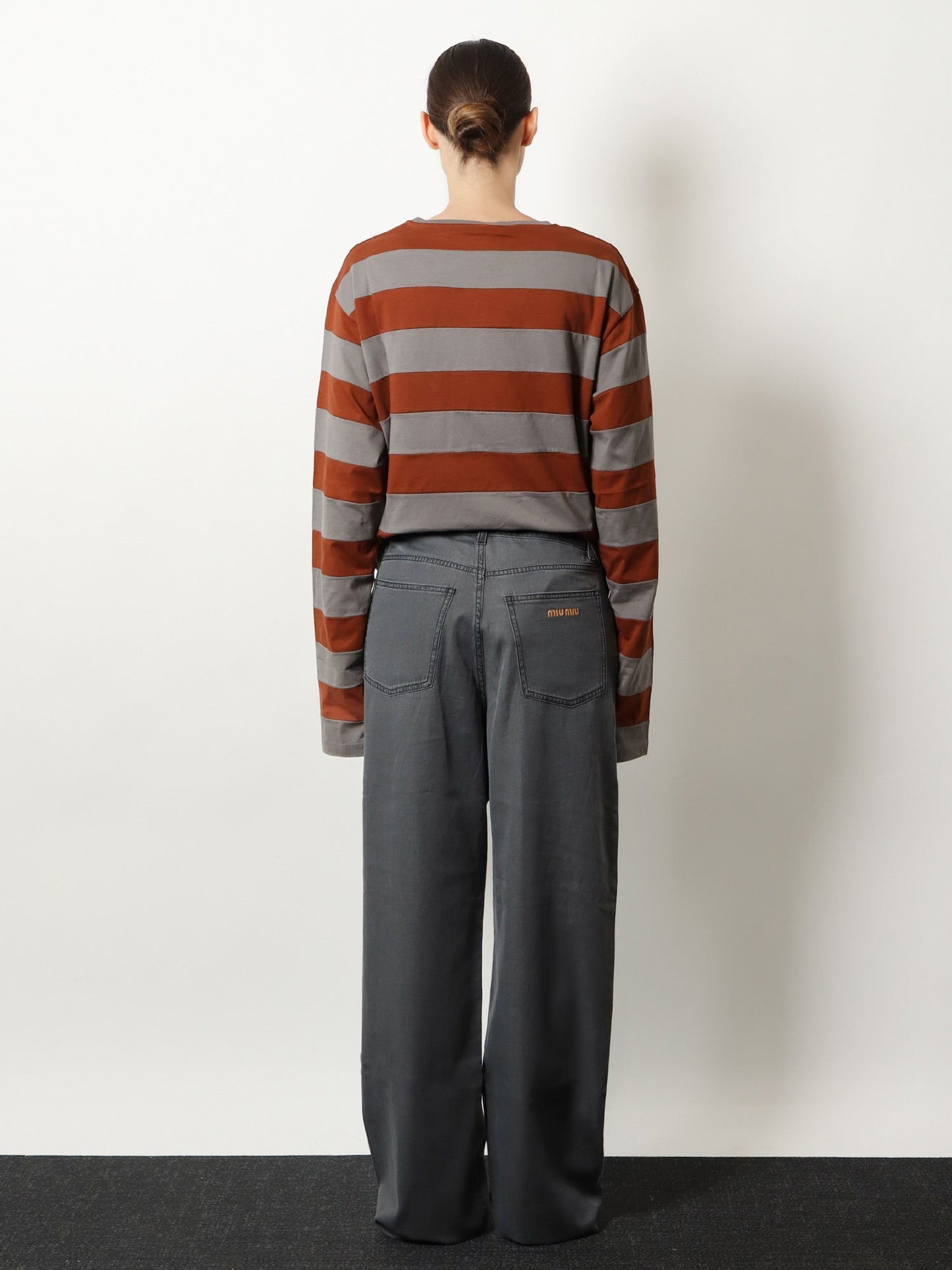 Miu Miu Women Grey Light Denim Trousers MIU MIU