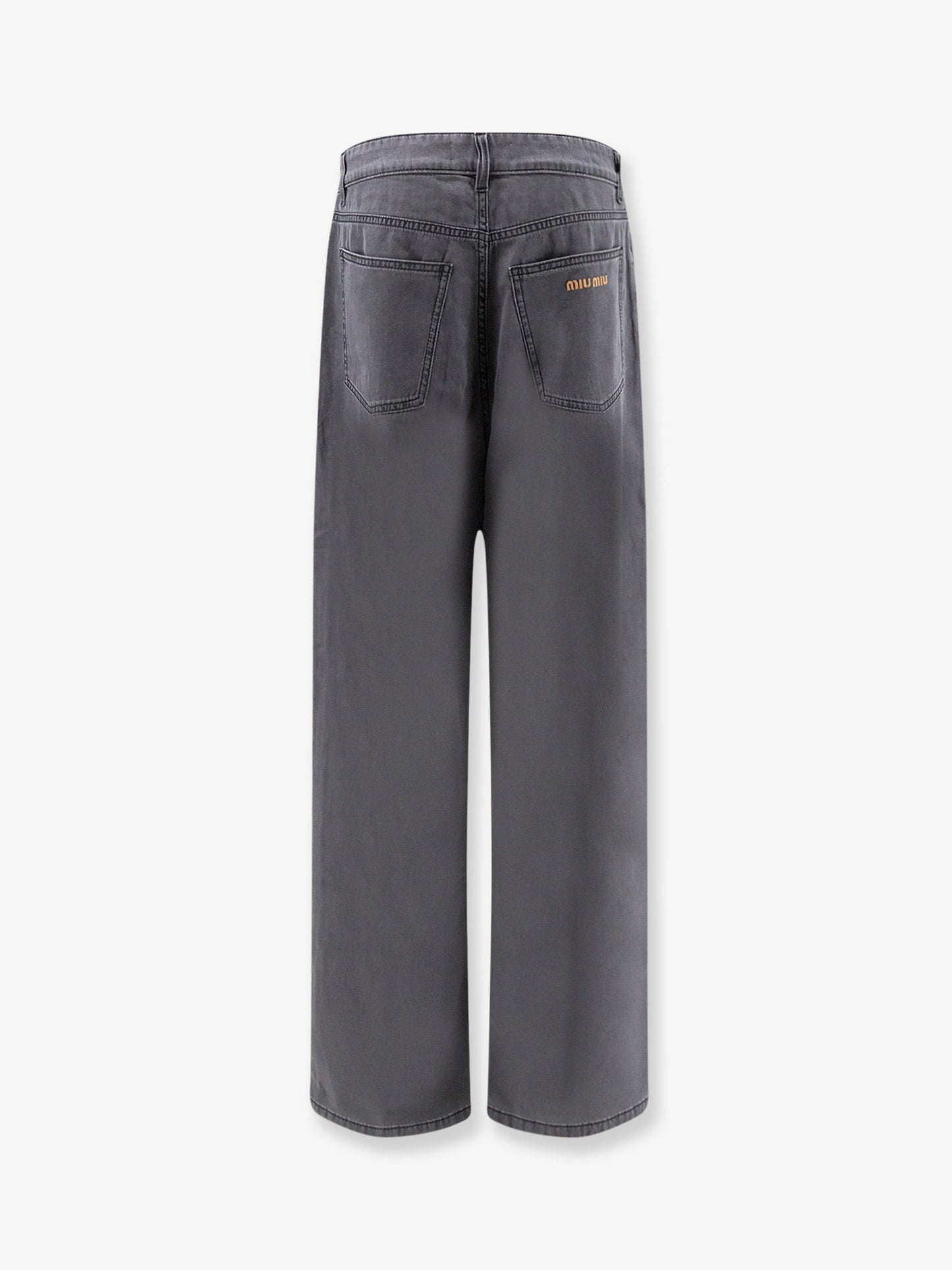 Miu Miu Women Grey Light Denim Trousers MIU MIU