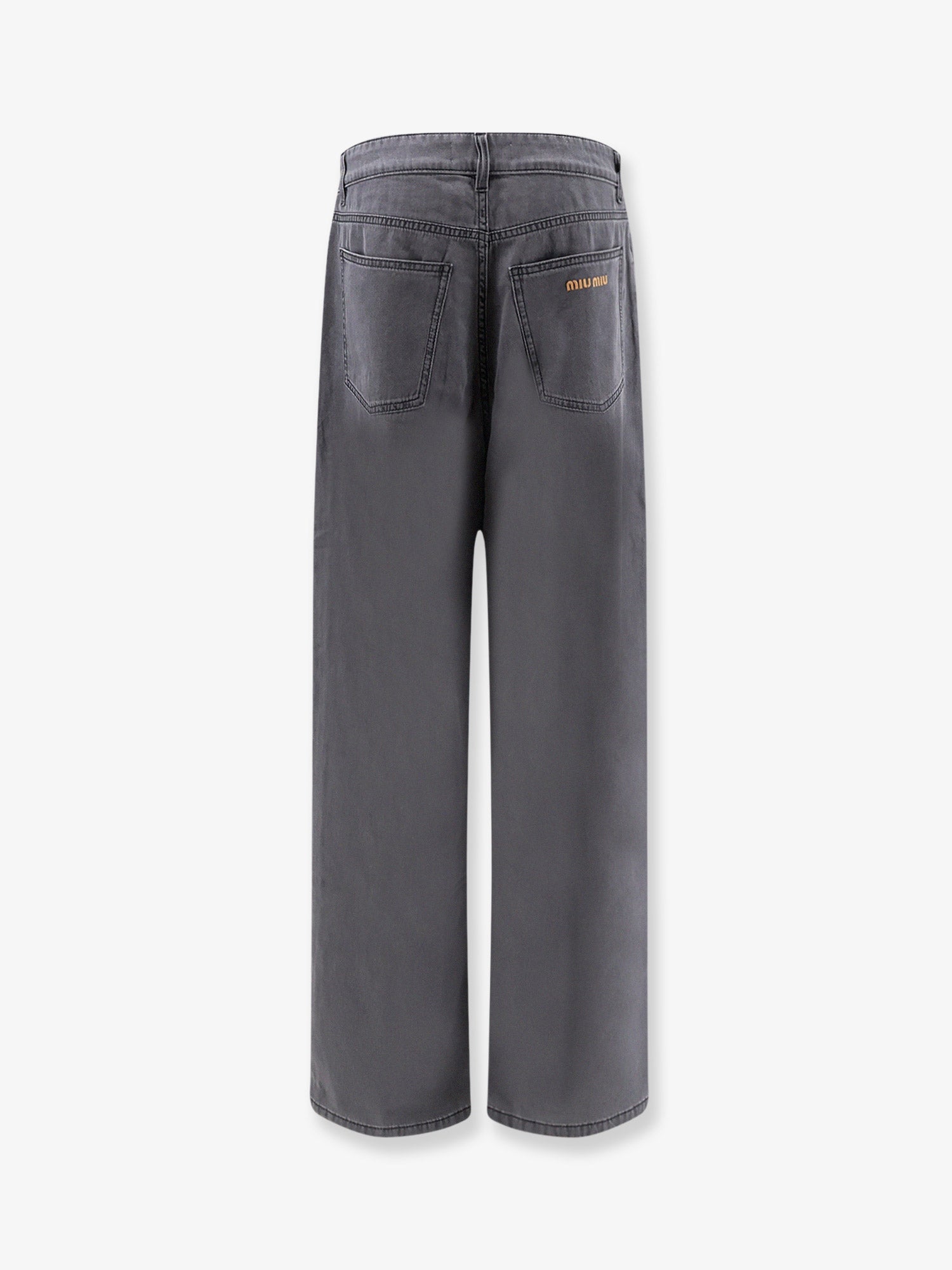 Miu Miu Women Grey Light Denim Trousers MIU MIU
