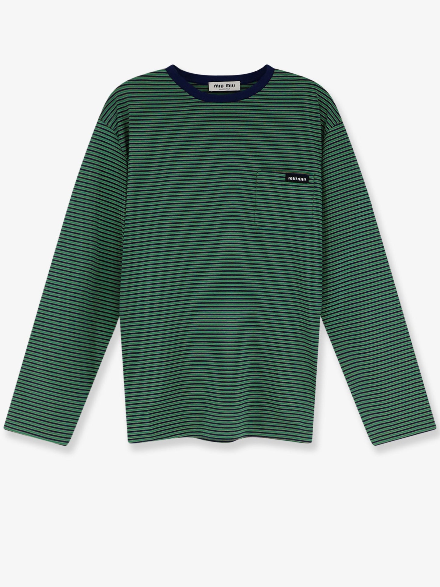 Miu Miu Women Cotton T-Shirt With Striped Pattern MIU MIU